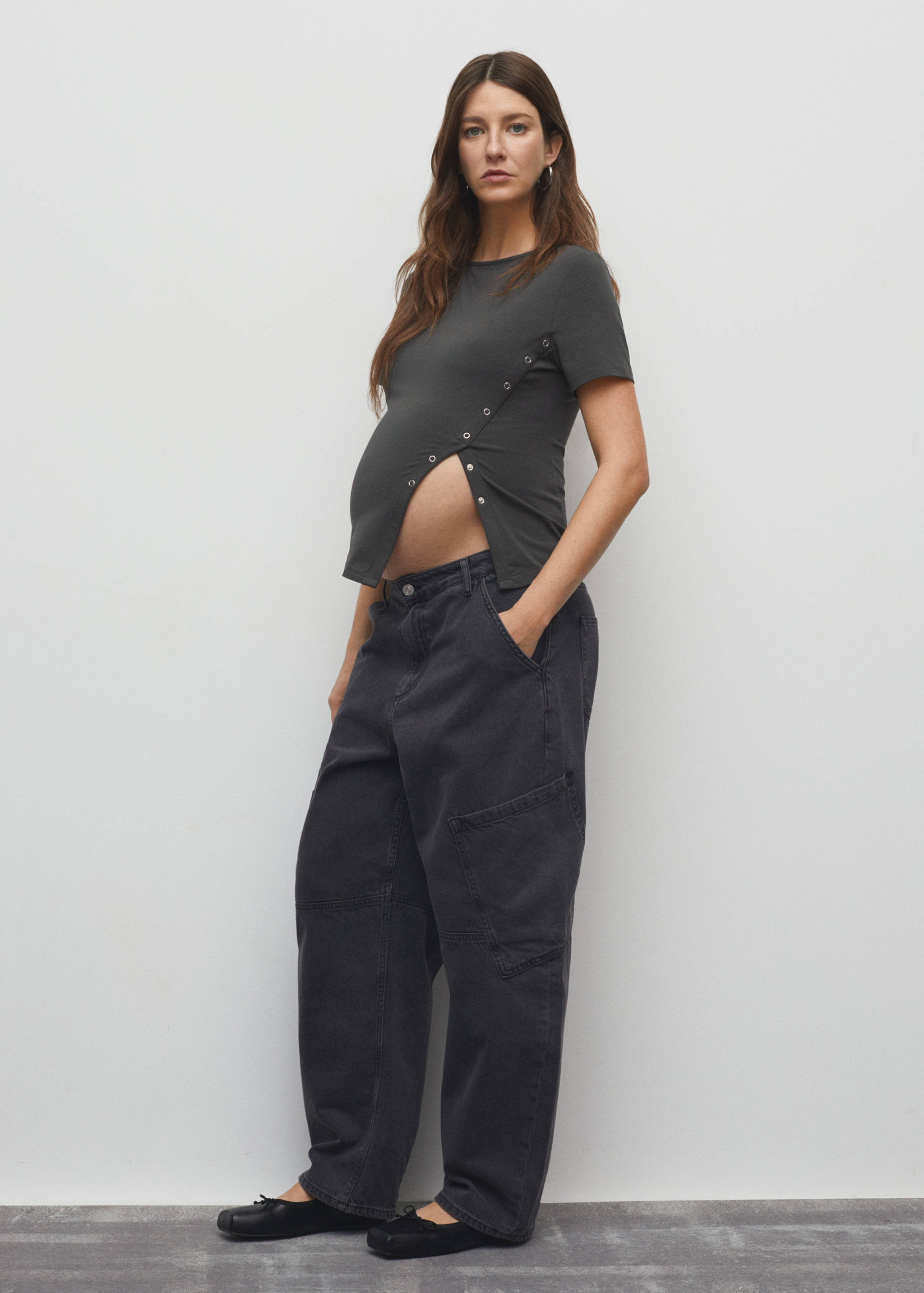 Cotton t-shirt with slit - General plane