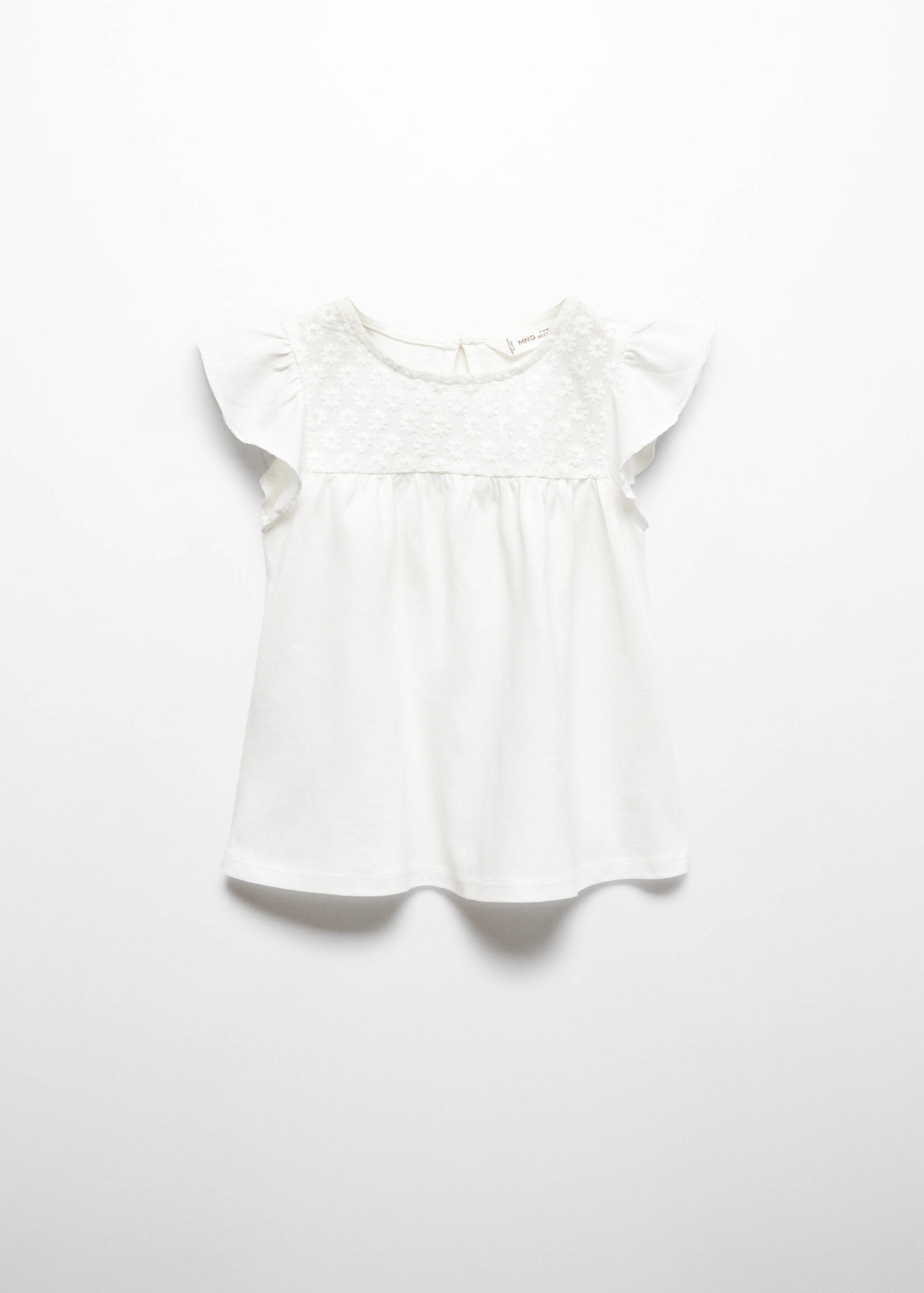 تي شيرت مزين بالزهور - منتج دون نموذج