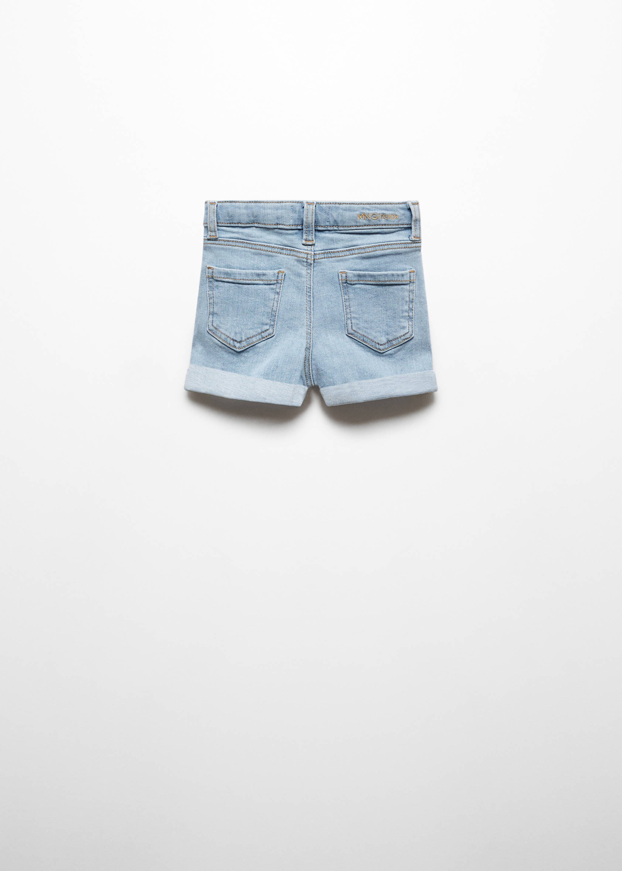 Rolled-up hem denim shorts - Reverse of the article