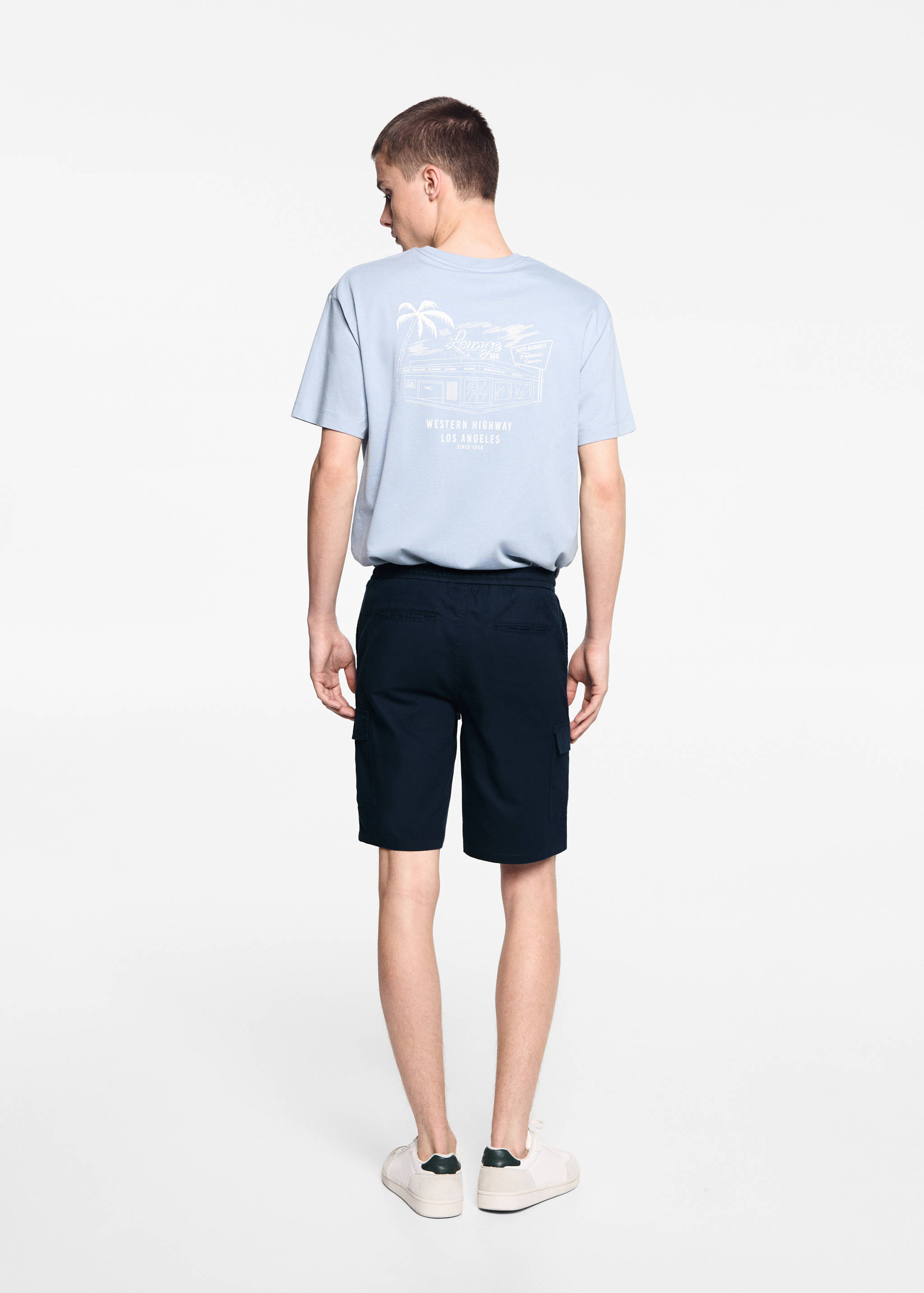 카고 포켓 리넨 버뮤다 쇼츠 - 상품 반전: