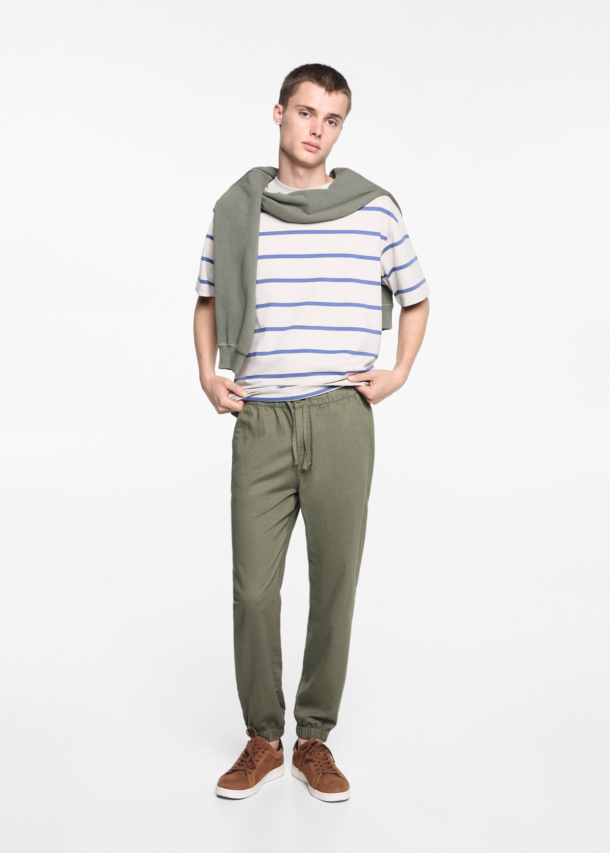 Linen jogger pants - General plane
