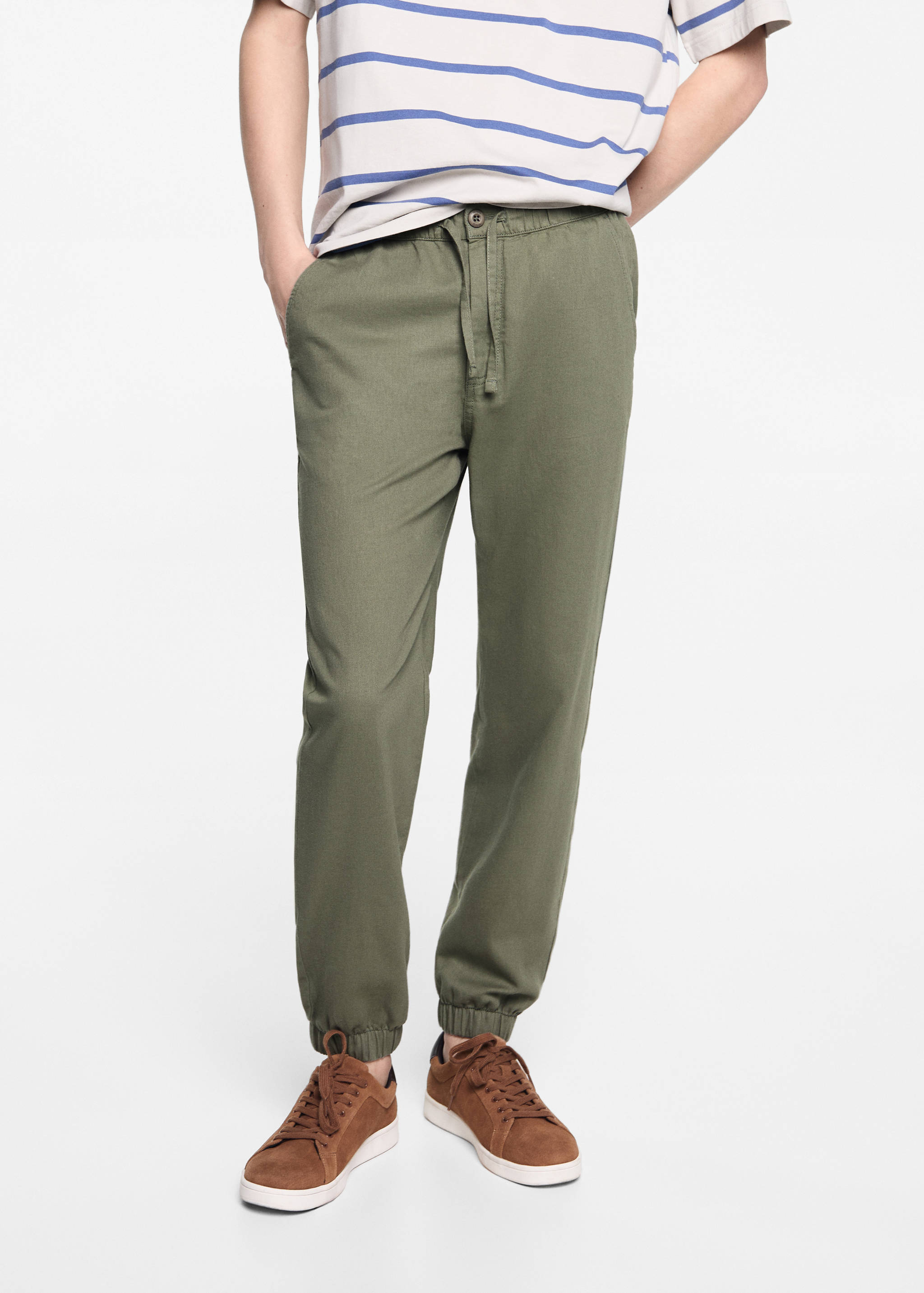 Linen jogger pants - Details of the article 6