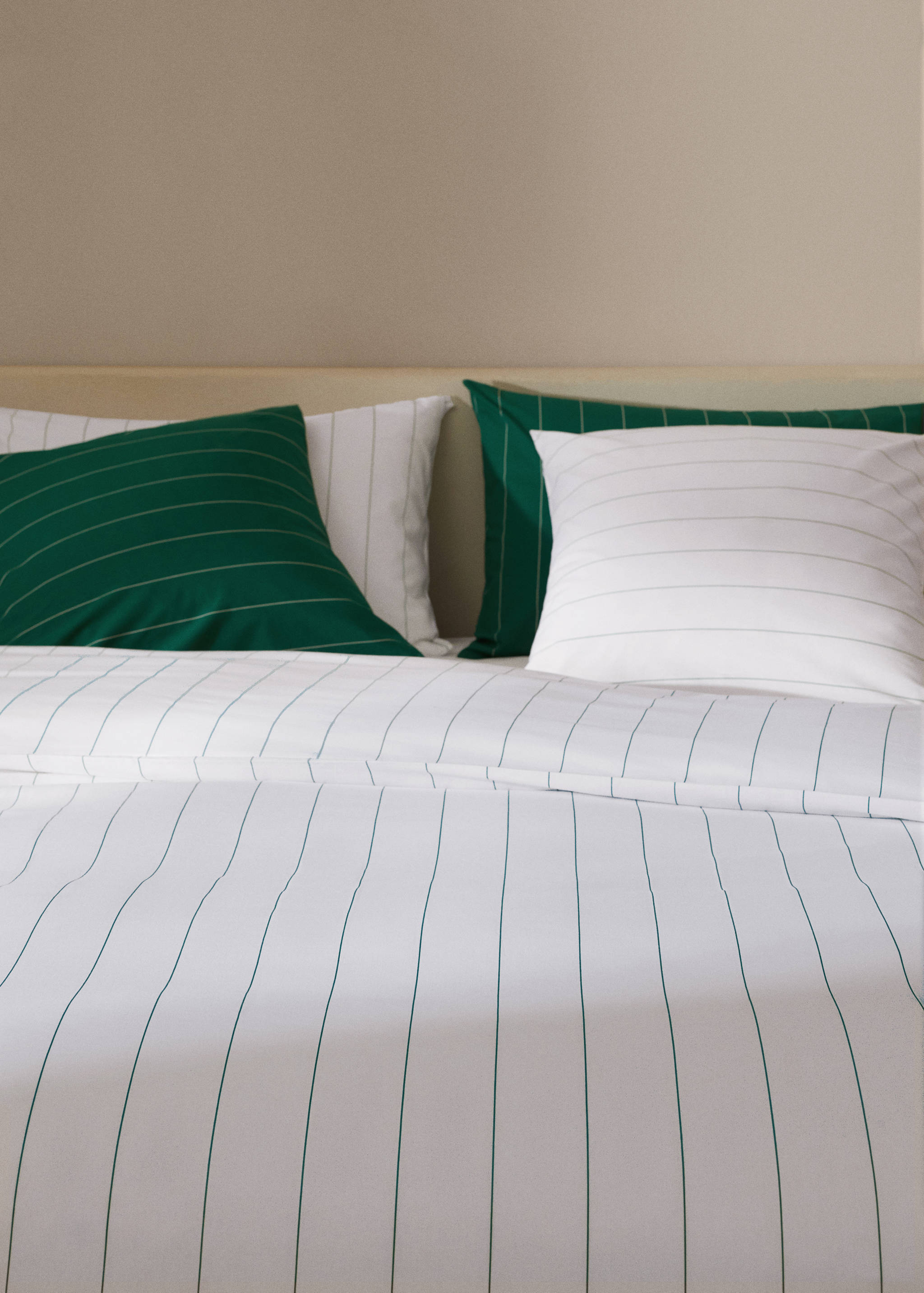 Striped printed cotton duvet cover for single bed - Details of the article 7