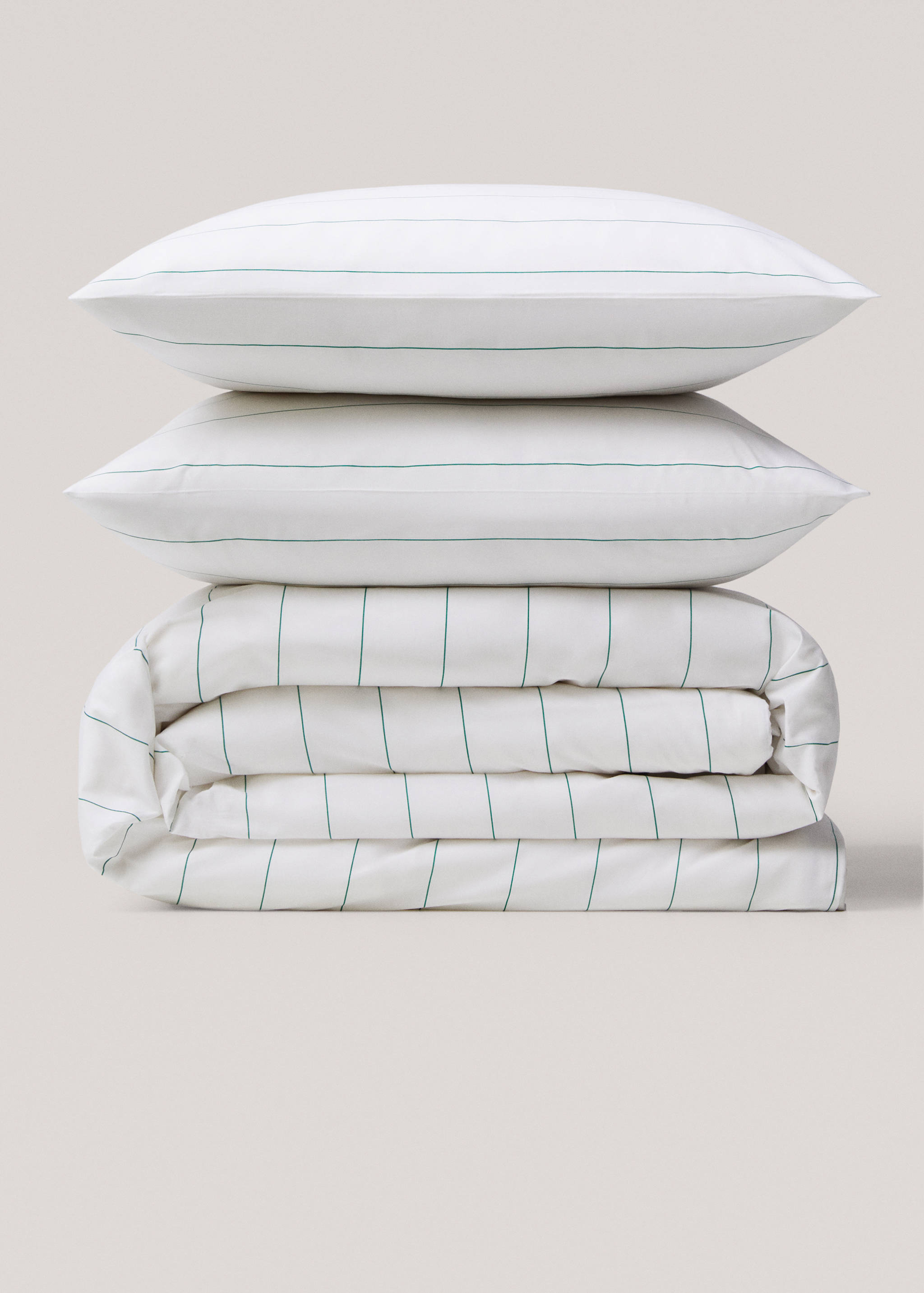 Striped printed cotton duvet cover for single bed - Article without model