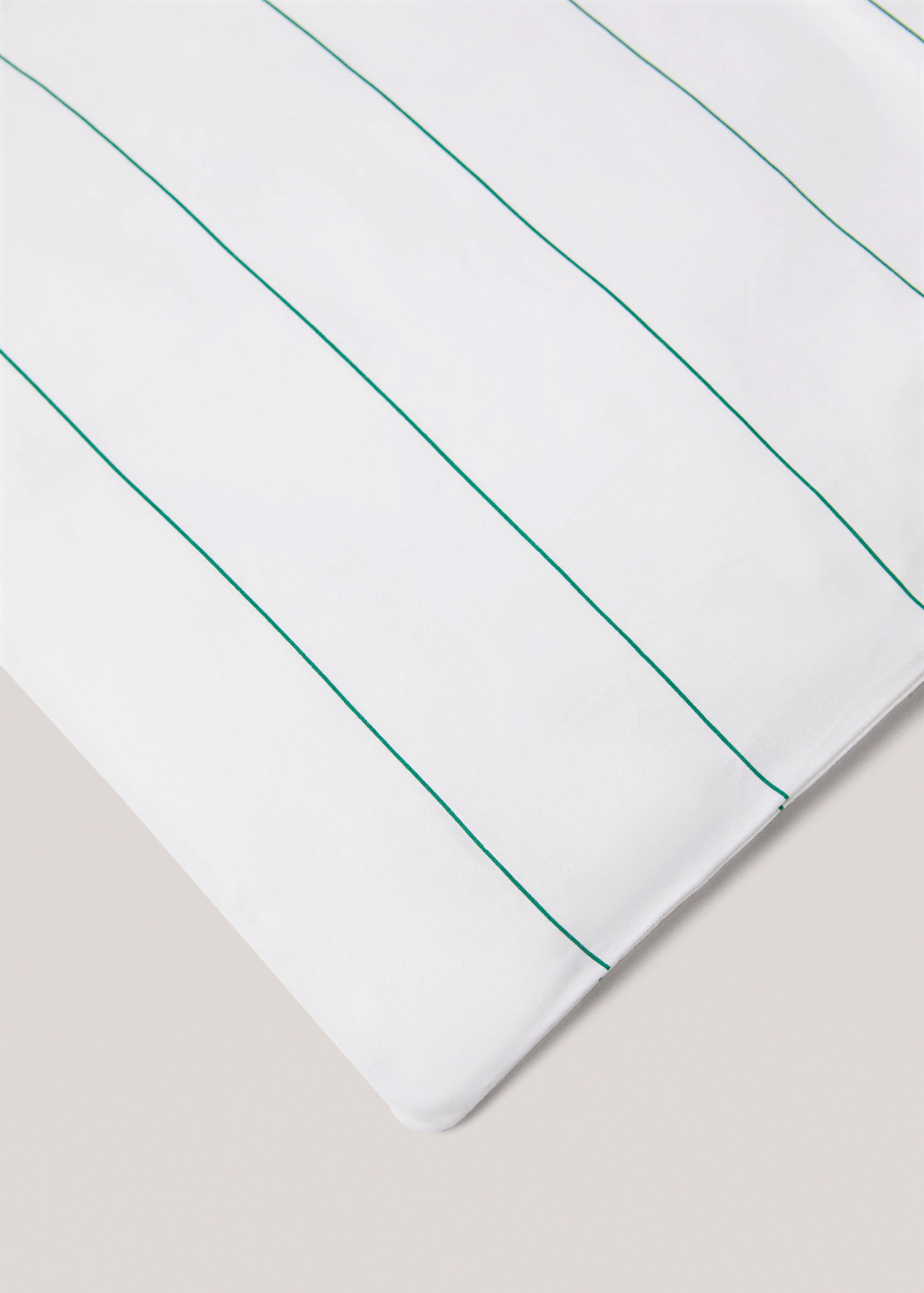 Striped printed cotton duvet cover for single bed - Details of the article 3