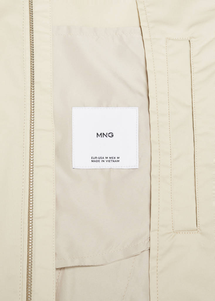 Stretch cotton jacket with zip — Sand