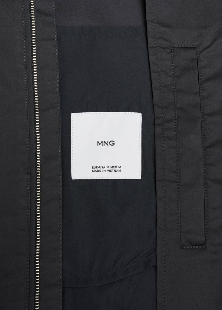 Stretch cotton jacket with zip — Dark Navy