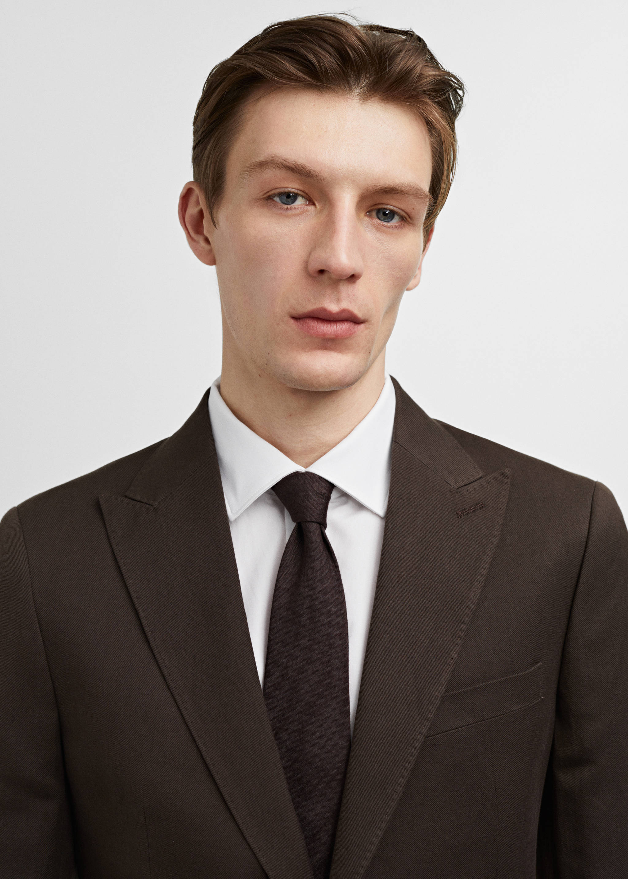 Slim-fit linen and cotton suit jacket - Details of the article 1