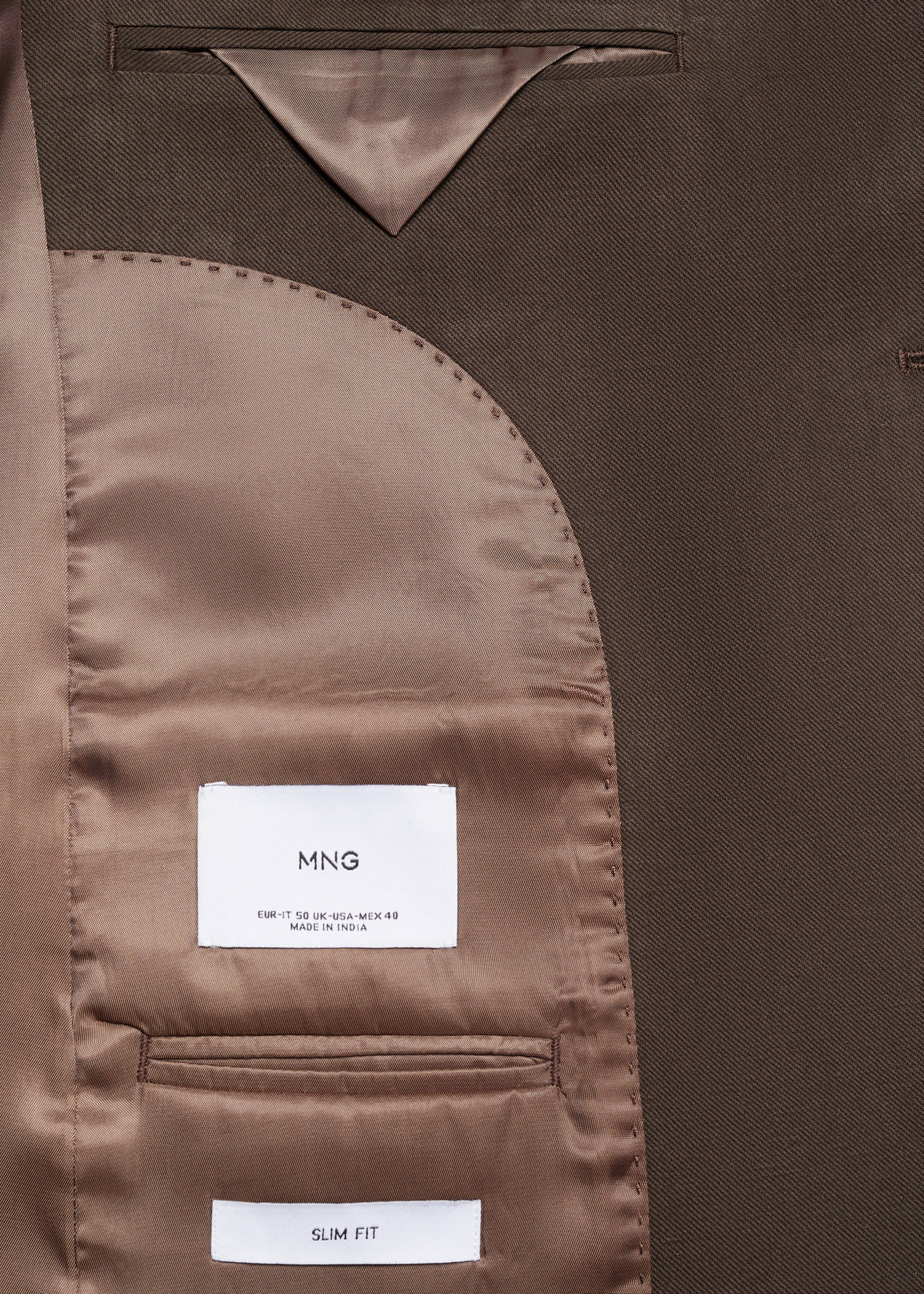 Slim-fit linen and cotton suit jacket - Details of the article 0