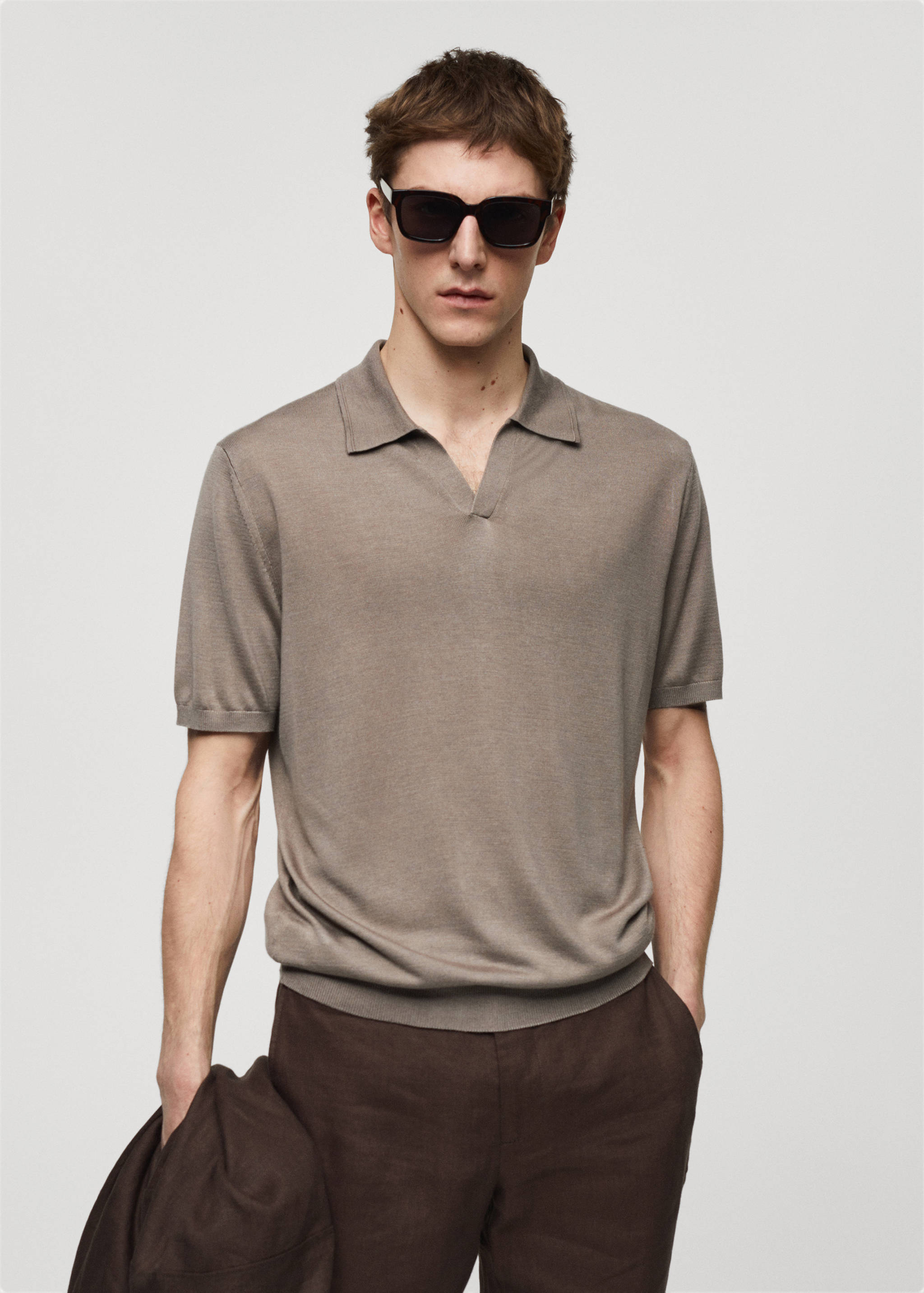 Polo maille manches courtes - Plan moyen