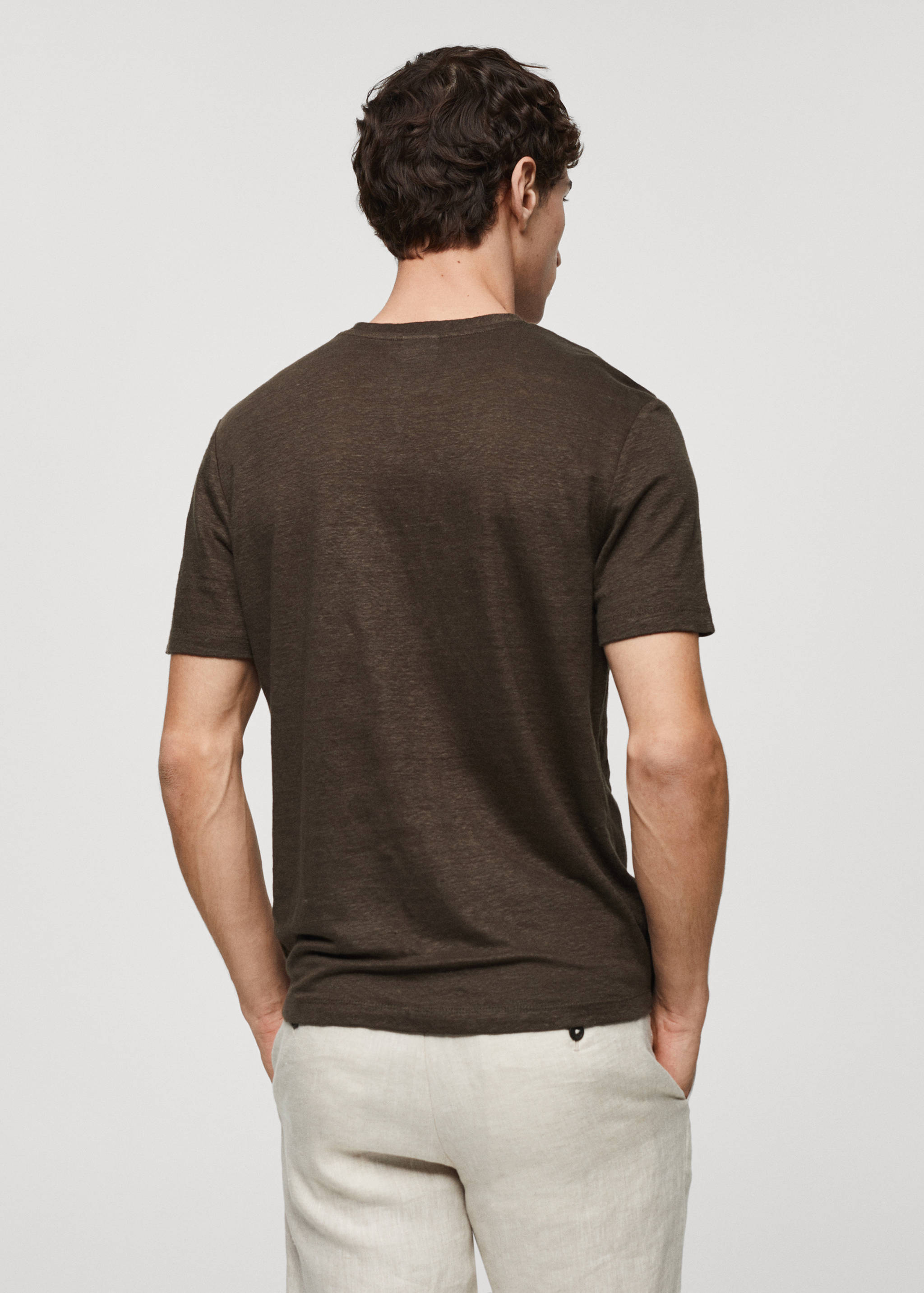 T-shirt slim-fit 100 % lin - Verso de l’article