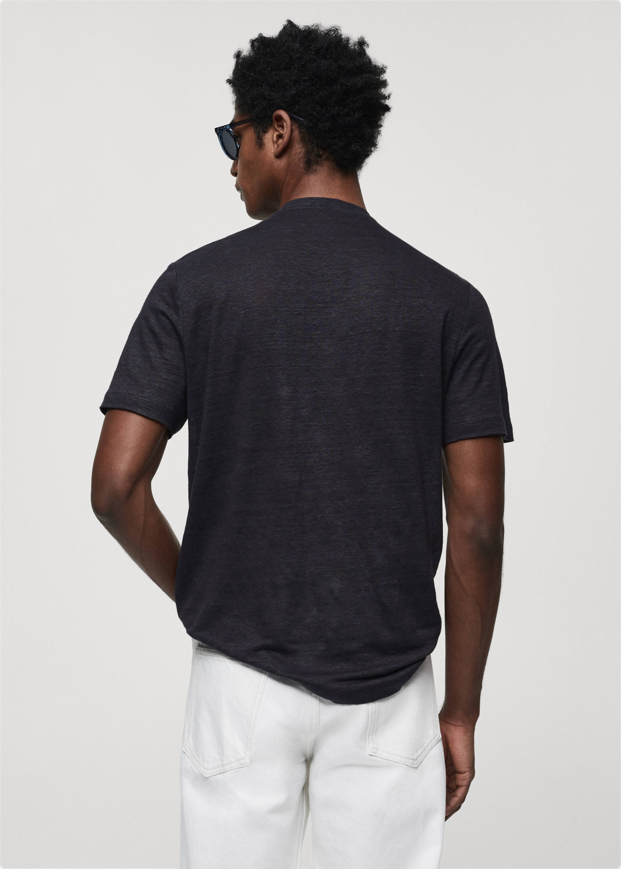 T-shirt slim-fit 100 % lin - Verso de l’article