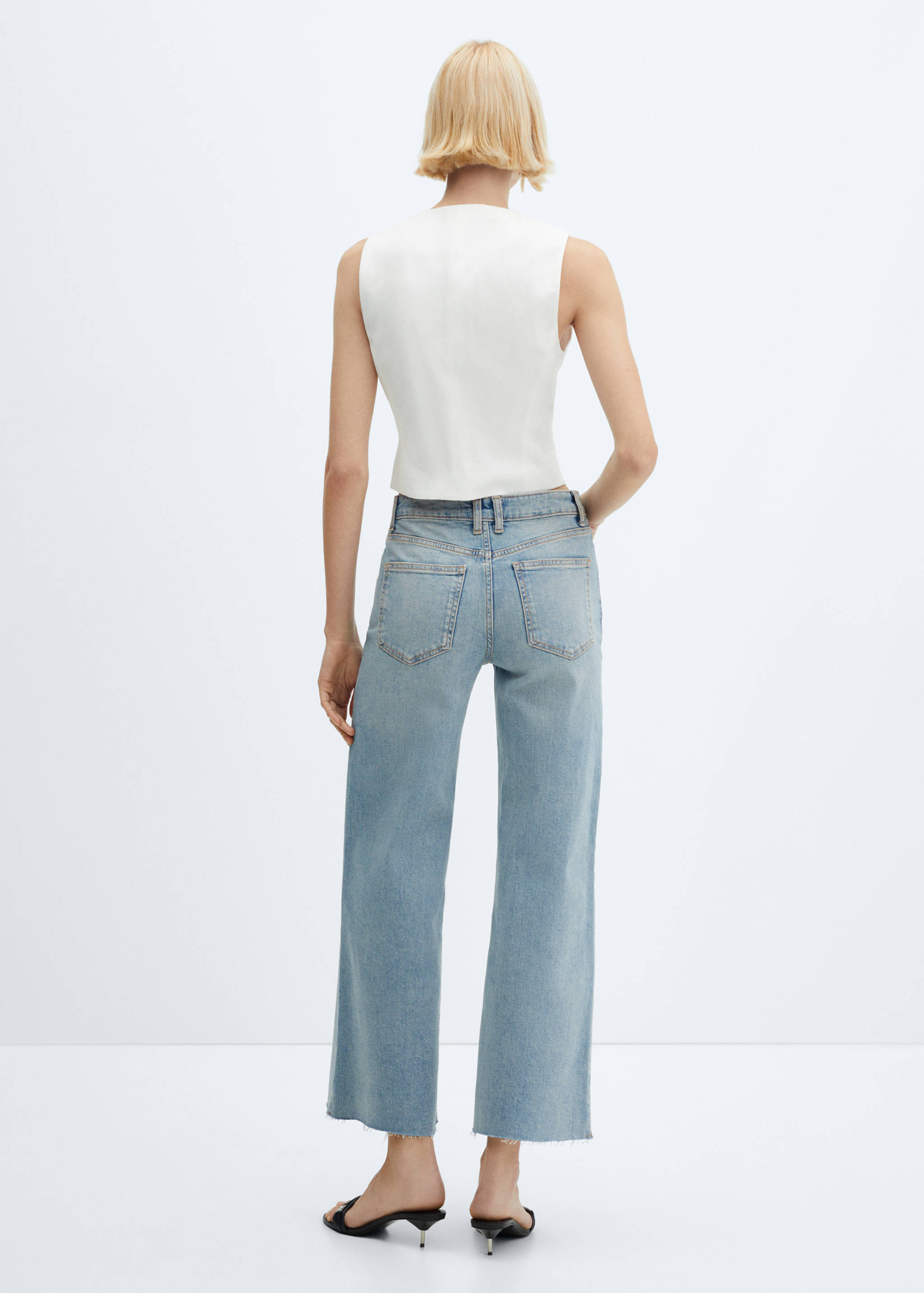 Джинсы wideleg с посадкой на талии - Обратная сторона изделия