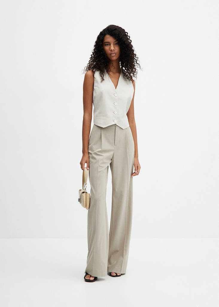Suit waistcoat with buttons — Light/Pastel Grey