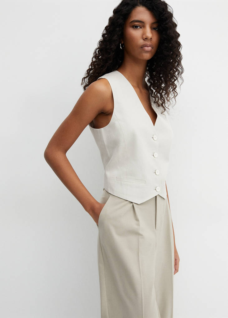 Suit waistcoat with buttons — Light/Pastel Grey