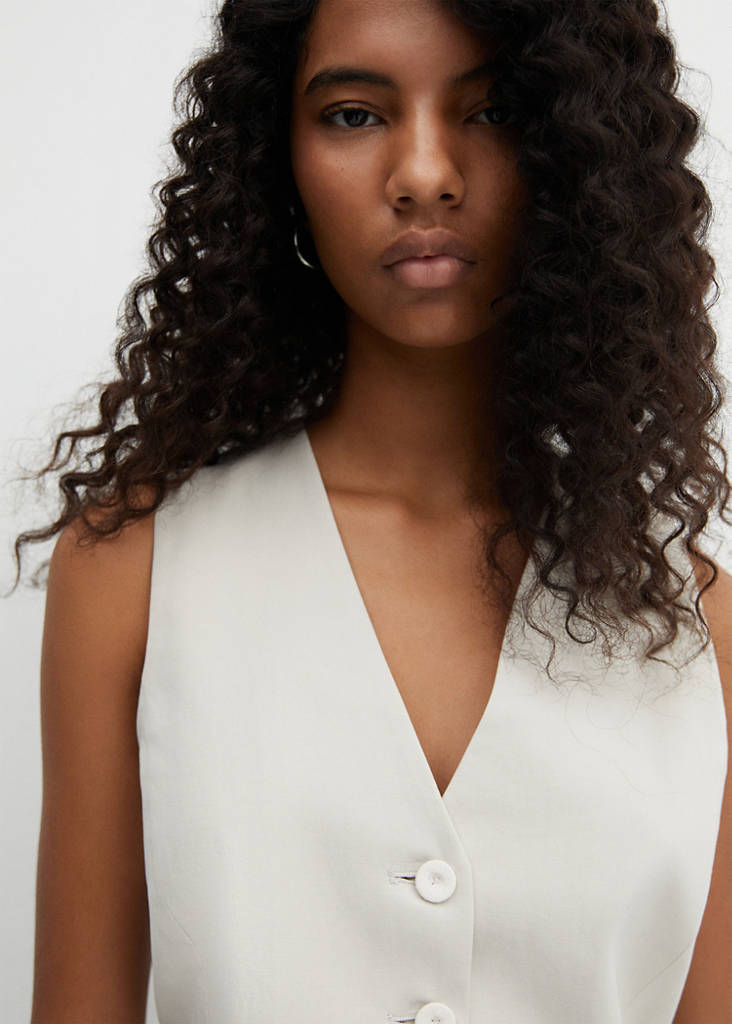 Suit waistcoat with buttons — Light/Pastel Grey