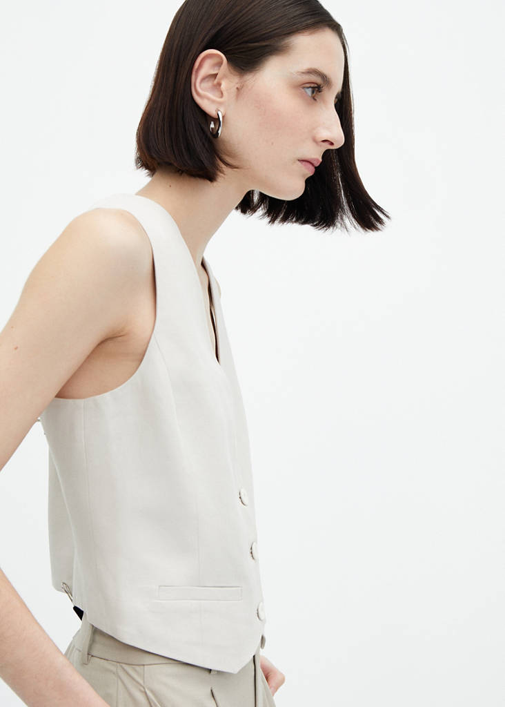 Suit waistcoat with buttons — Light/Pastel Grey
