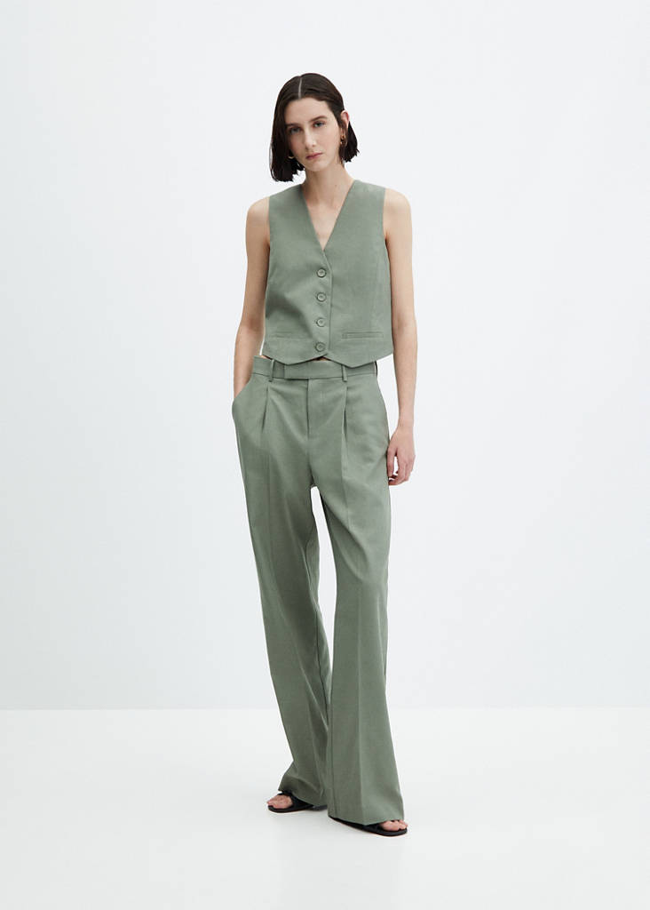 Suit waistcoat with buttons — Pastel Green