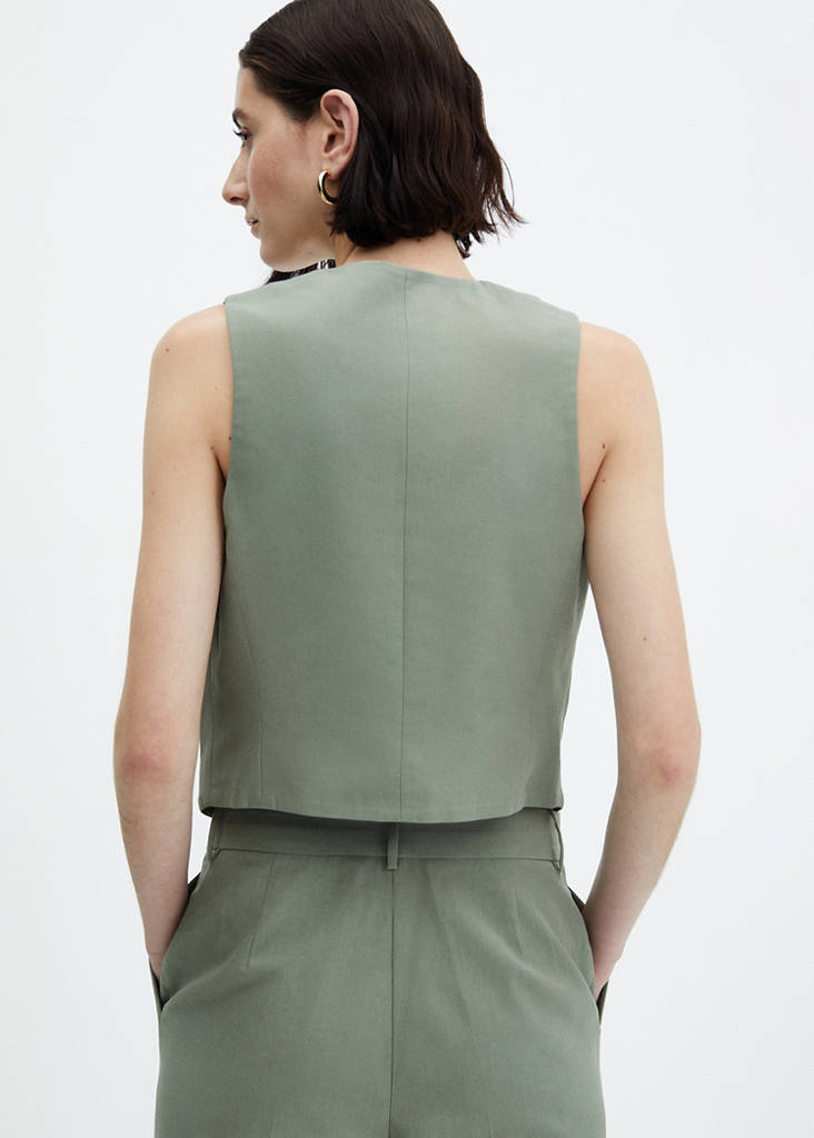 Suit waistcoat with buttons — Pastel Green