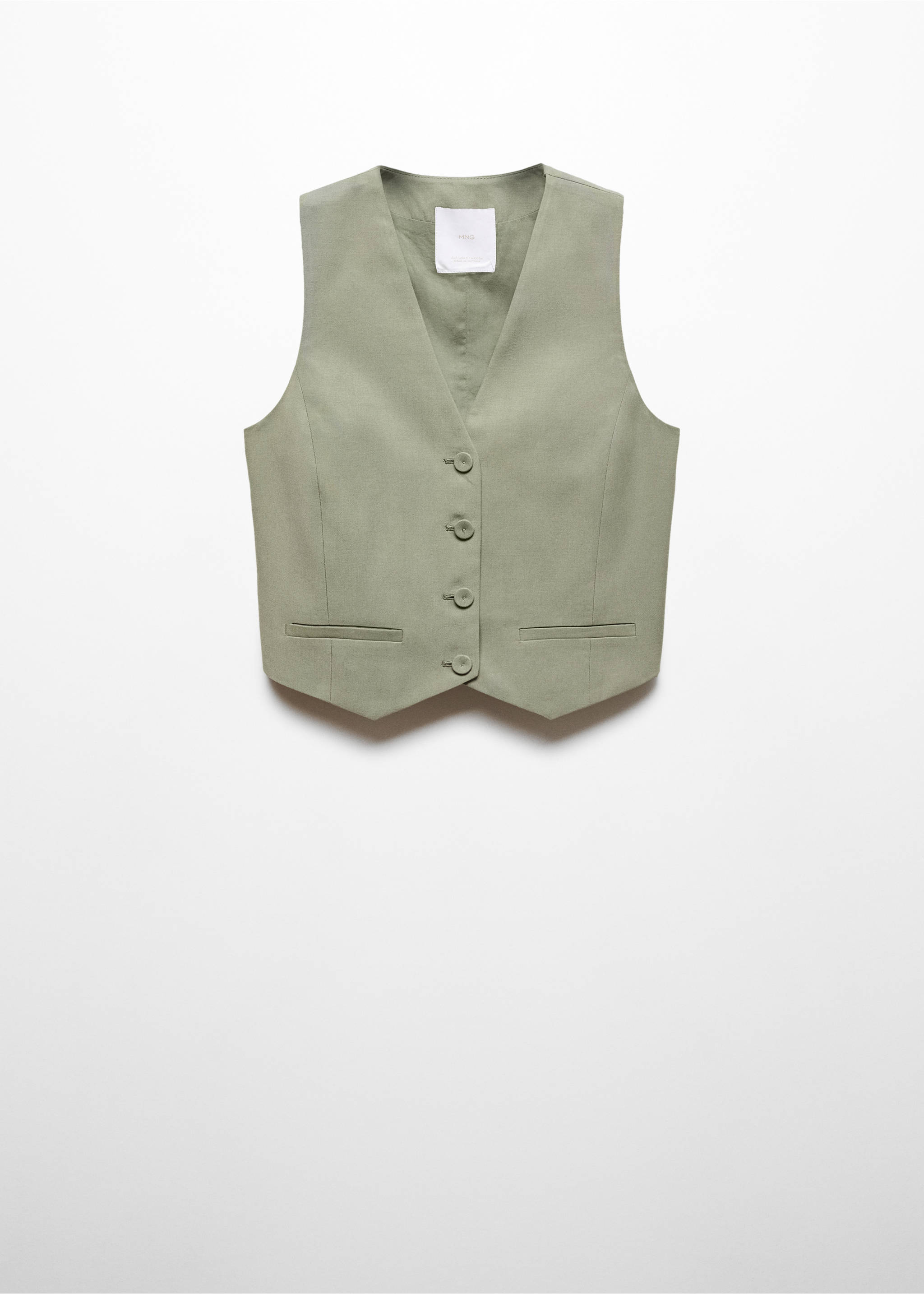 Suit waistcoat with buttons - Article without model, Pastel Green. Ref: 67066331-00.