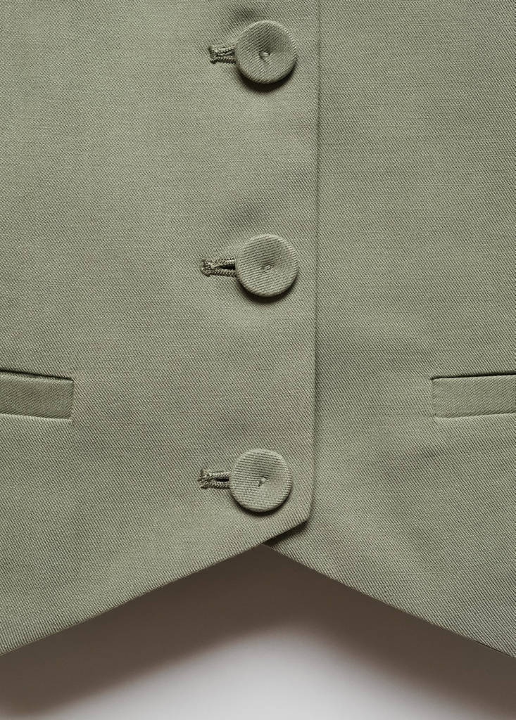 Suit waistcoat with buttons — Pastel Green