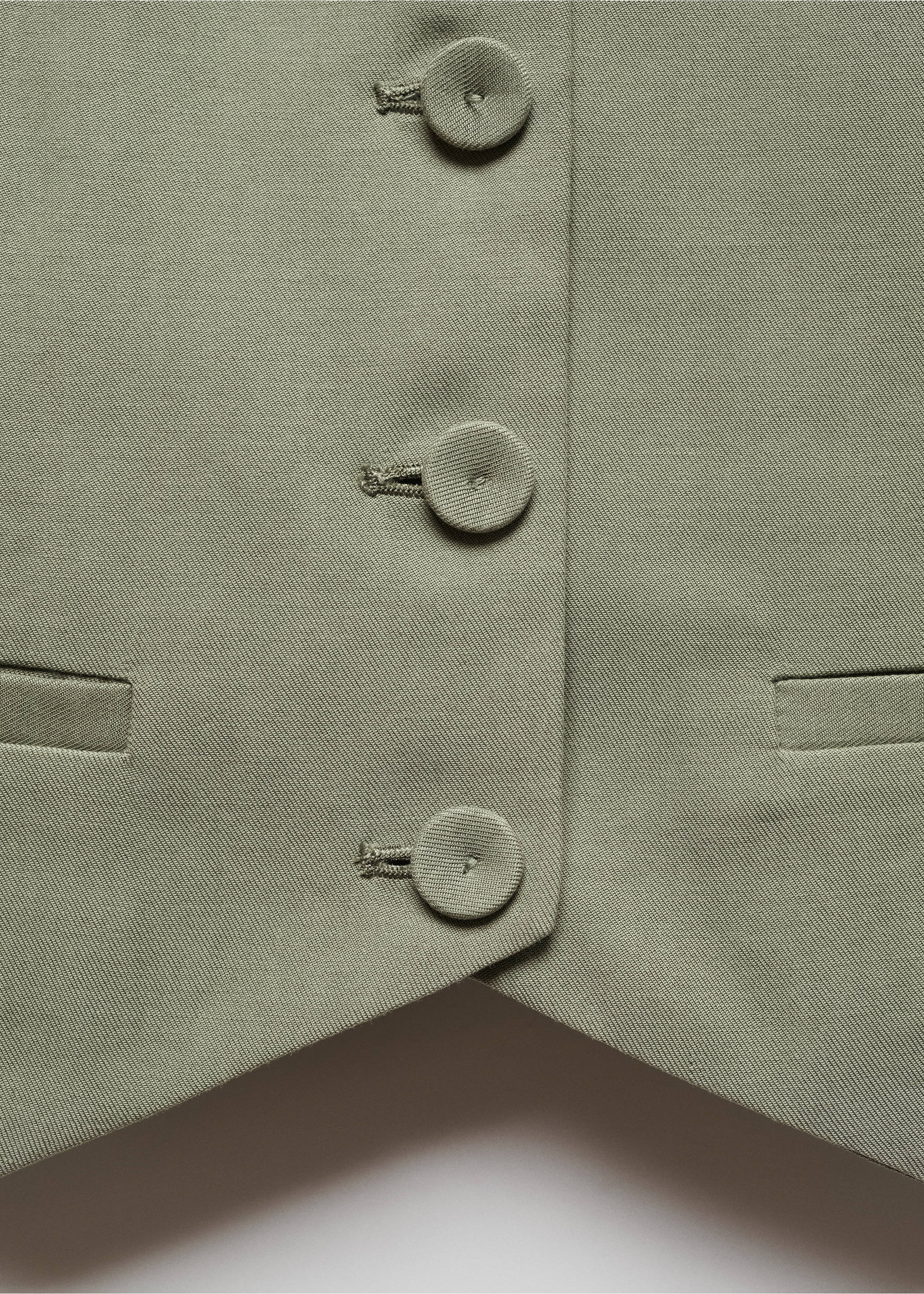 Suit waistcoat with buttons - Details of the article 8, Pastel Green. Ref: 67066331-00.