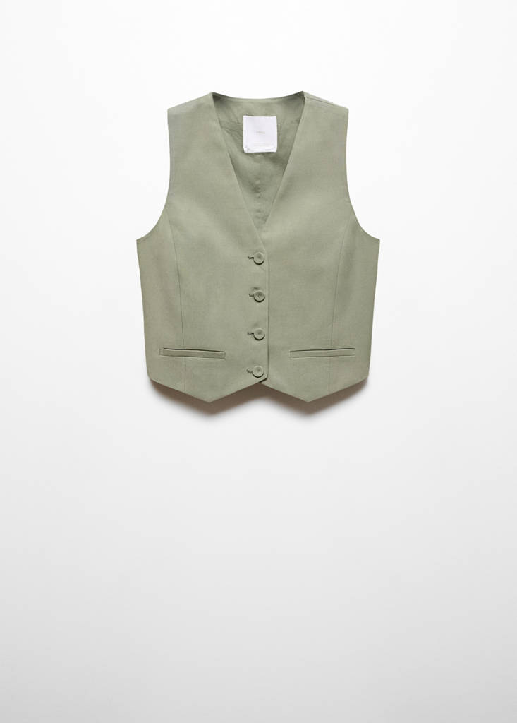Suit waistcoat with buttons — Pastel Green