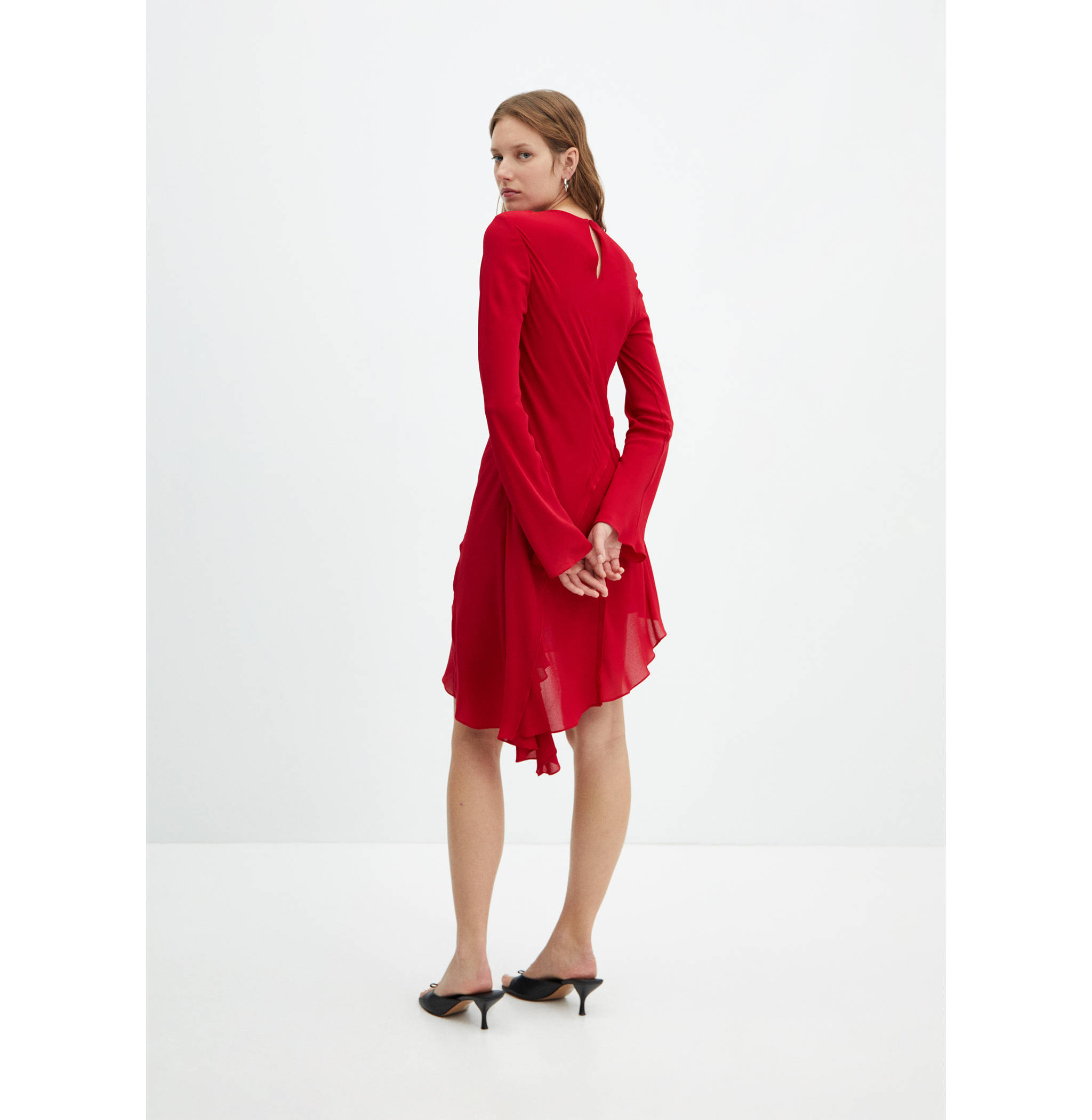 Robe asymétrique détail coutures - Verso de l’article