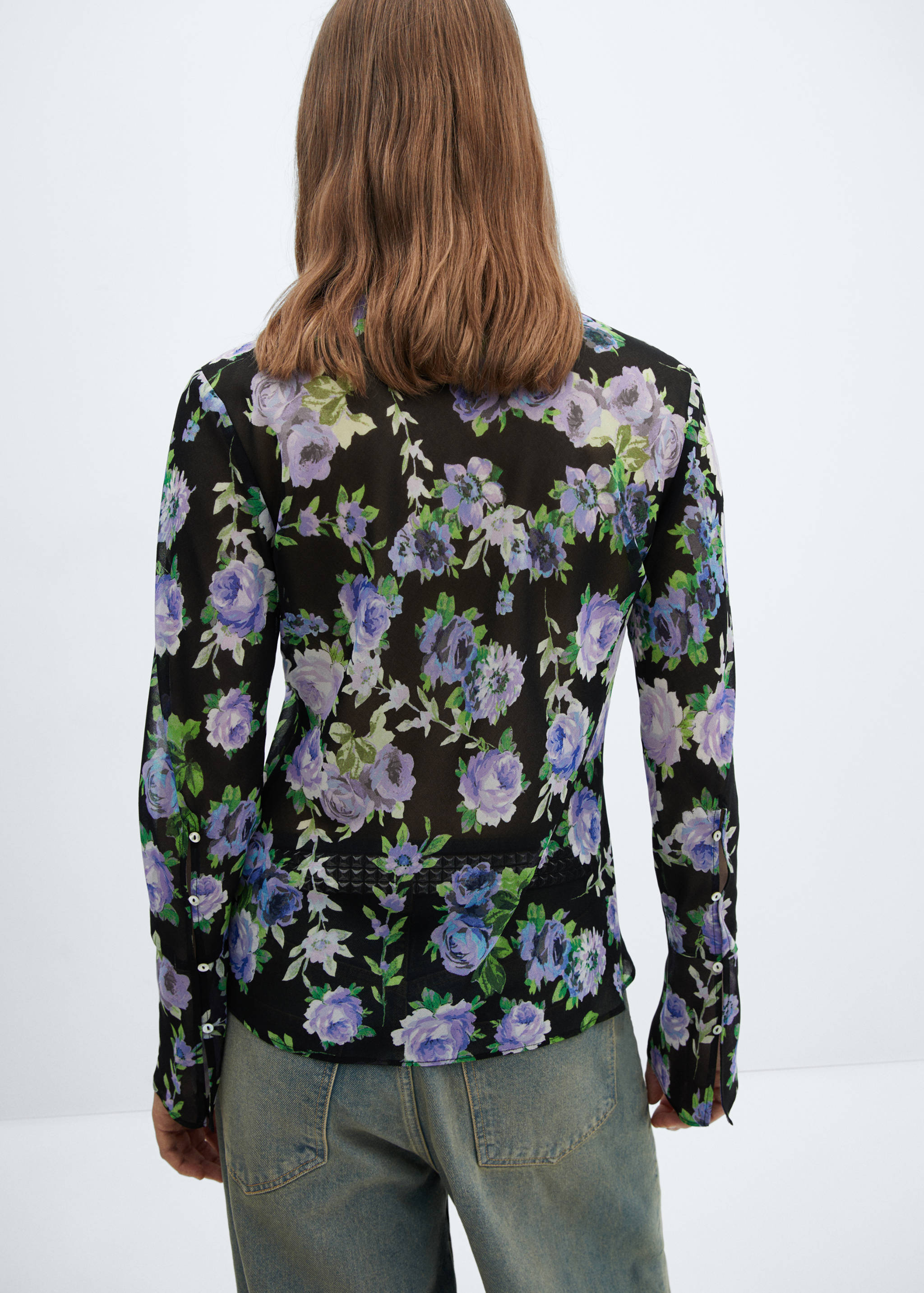 Camisa estampada semitransparente - Reverso del artículo