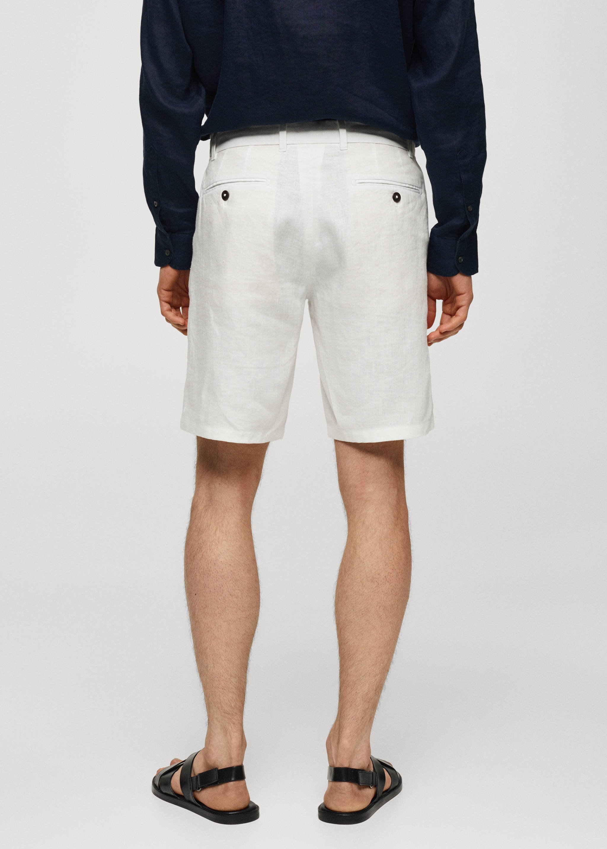 Bermudas slim fit 100% lino - Reverso del artículo