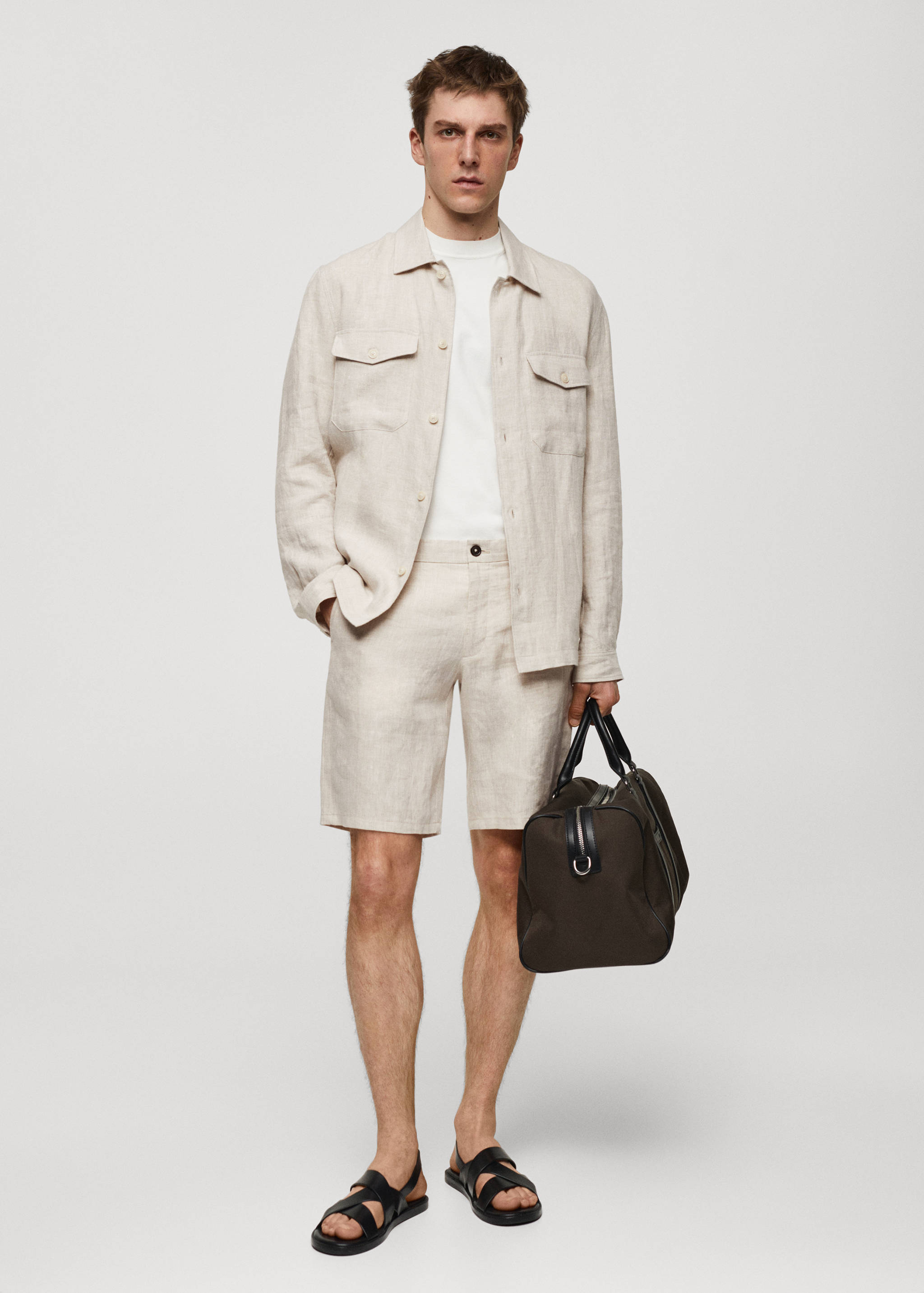 Bermudas slim fit 100% lino - Plano general