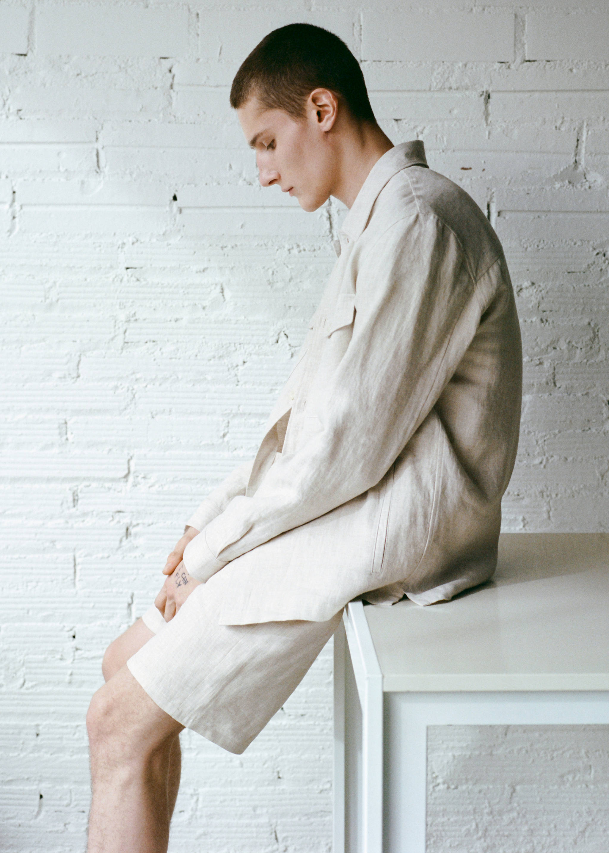 Bermuda slim-fit 100 % lin - Détail de l'article 5