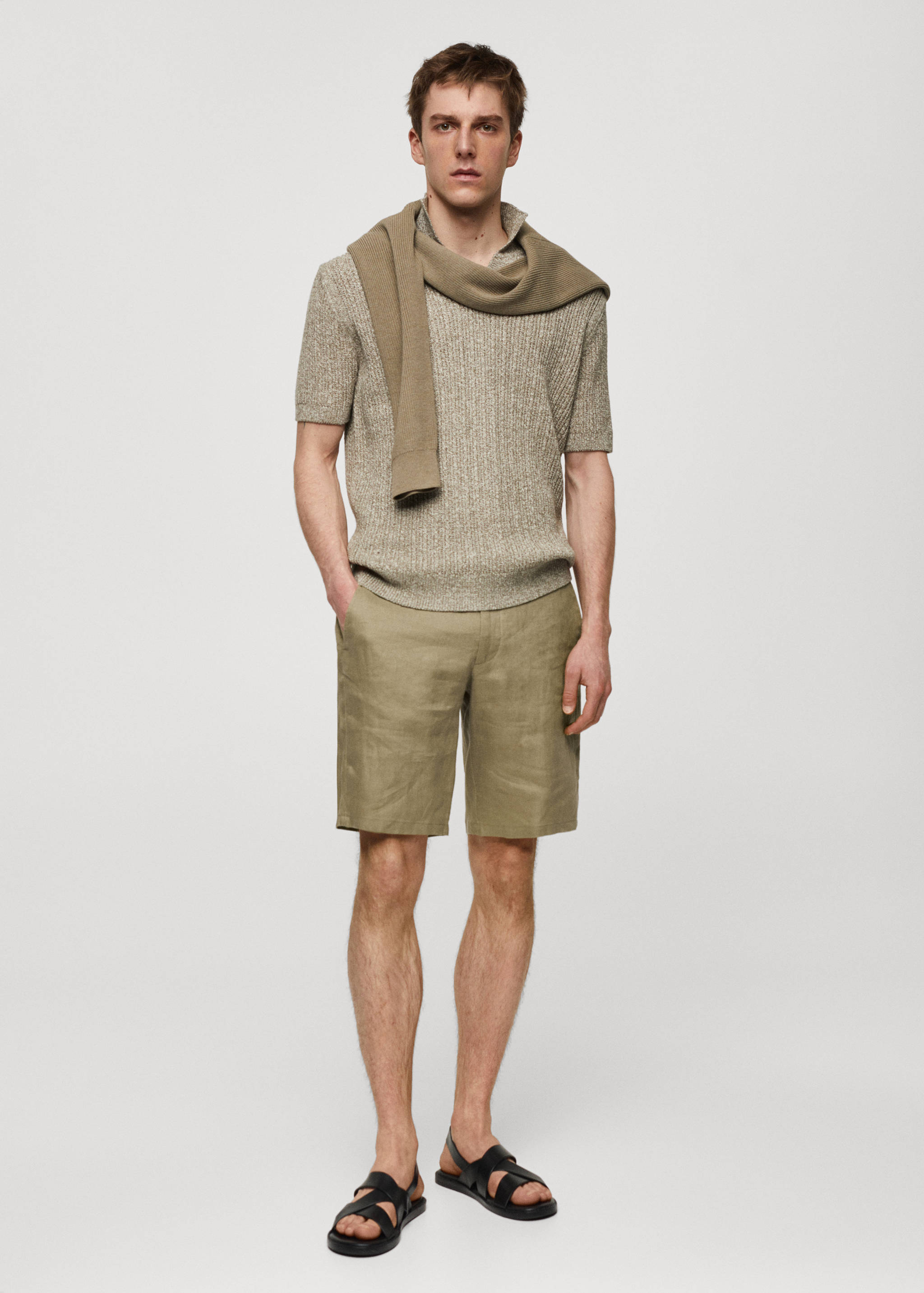 Bermudas slim fit 100% lino - Plano general