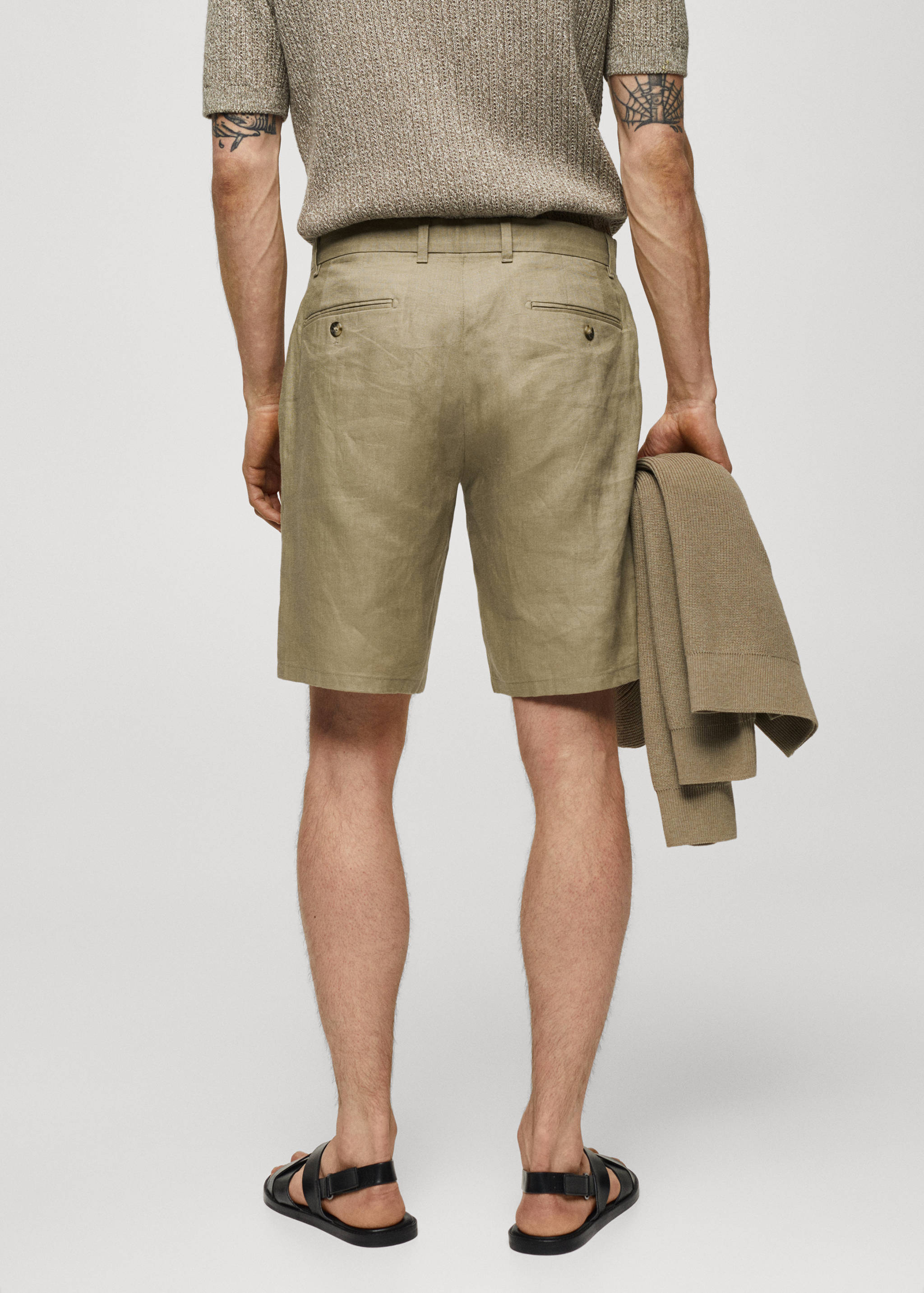 Bermudas slim fit 100% lino - Reverso del artículo