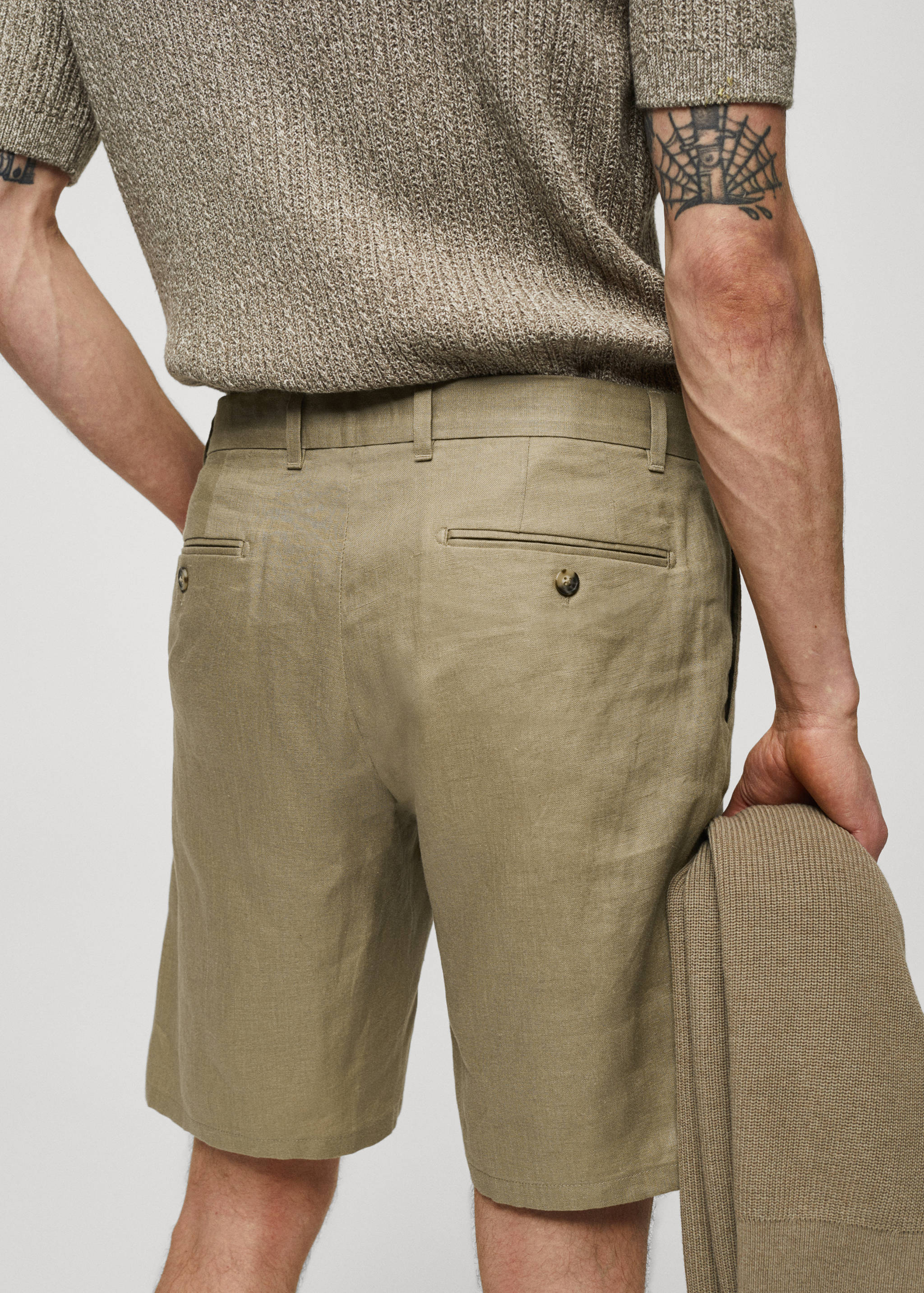 Bermuda slim-fit 100 % lin - Détail de l'article 4