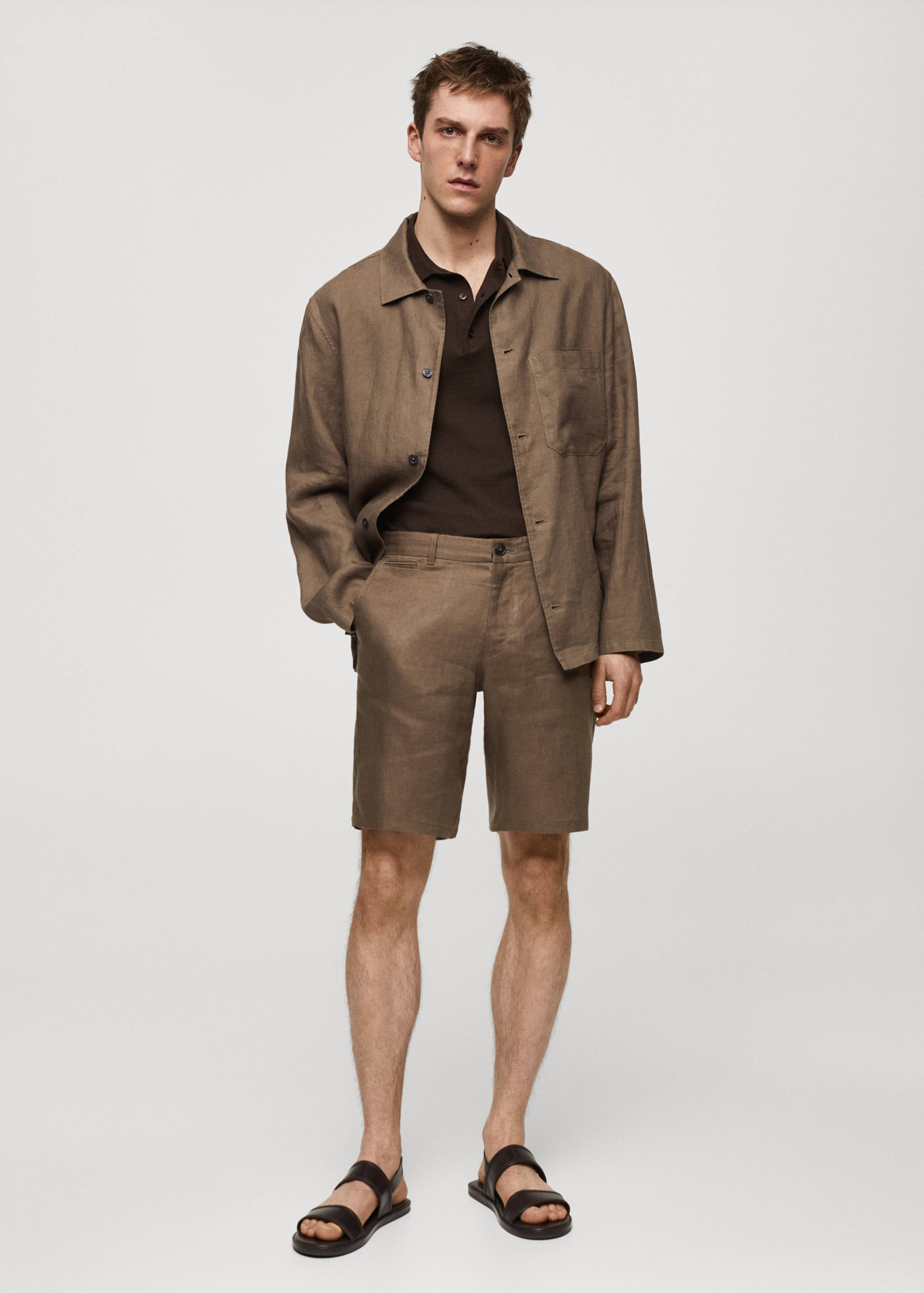 Bermudas slim fit 100% lino - Plano general