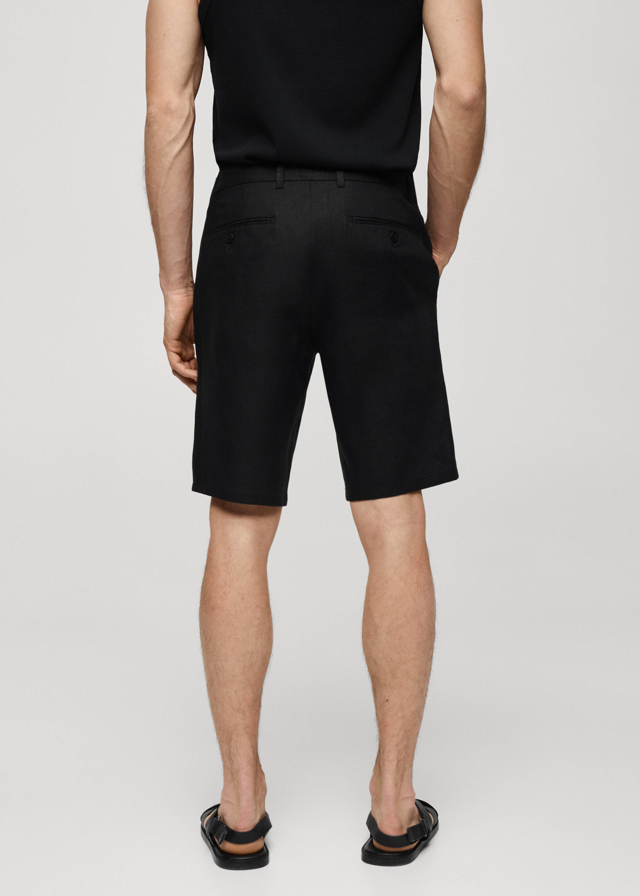 Bermudas slim fit 100% lino - Reverso del artículo