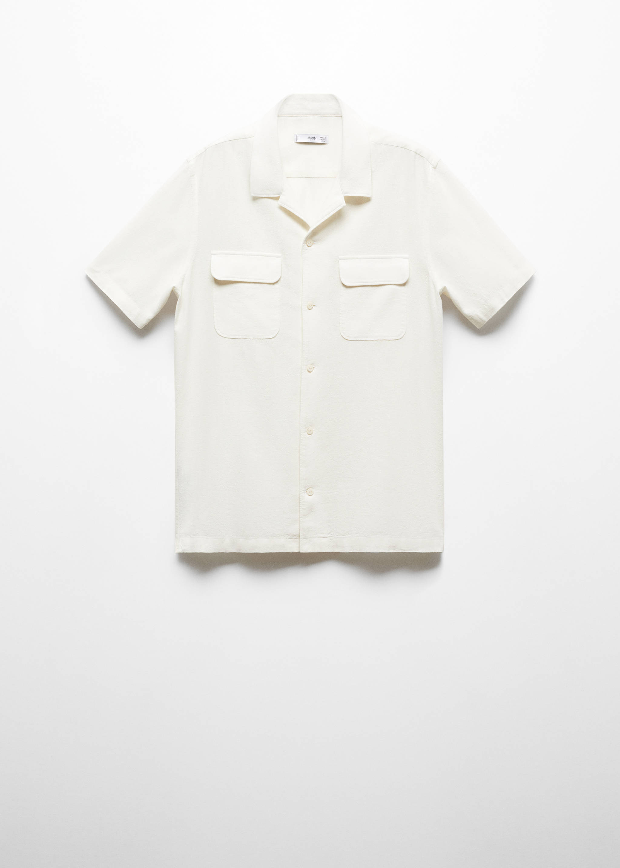 Linen shirt with bowling collar and pockets - Article without model