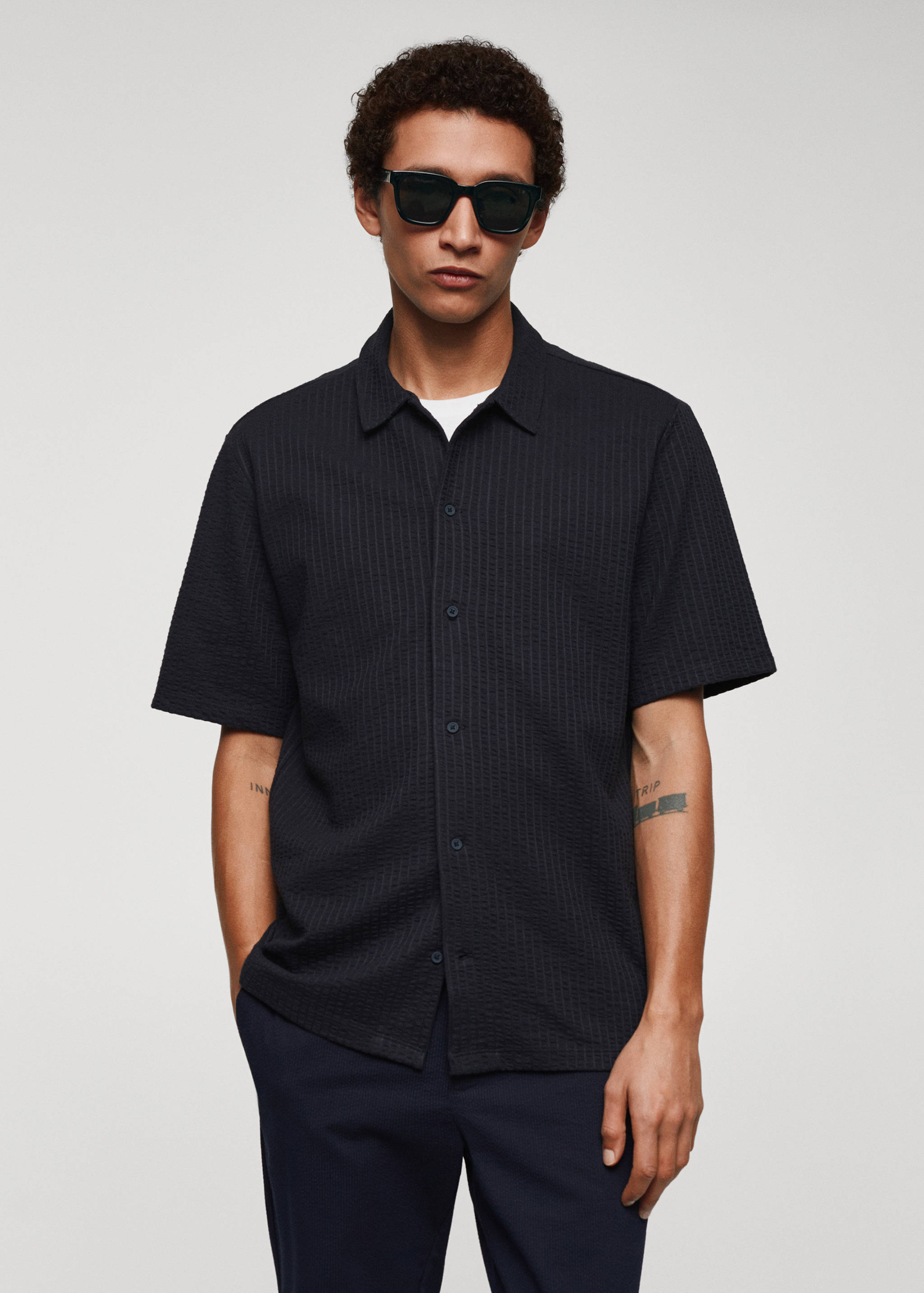 Chemise coton seersucker - Plan moyen