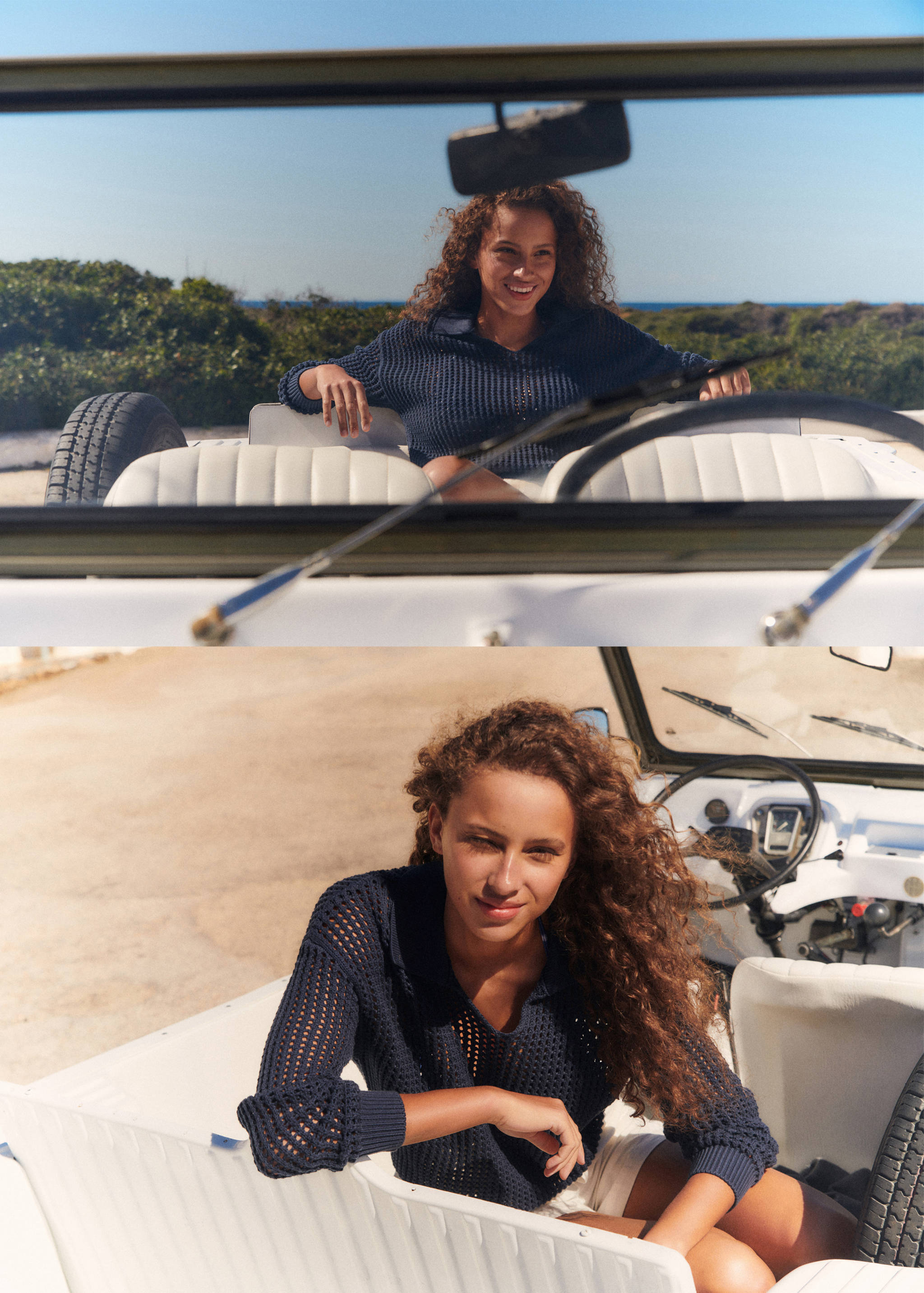 Openwork knitted polo-neck sweater - Details of the article 5