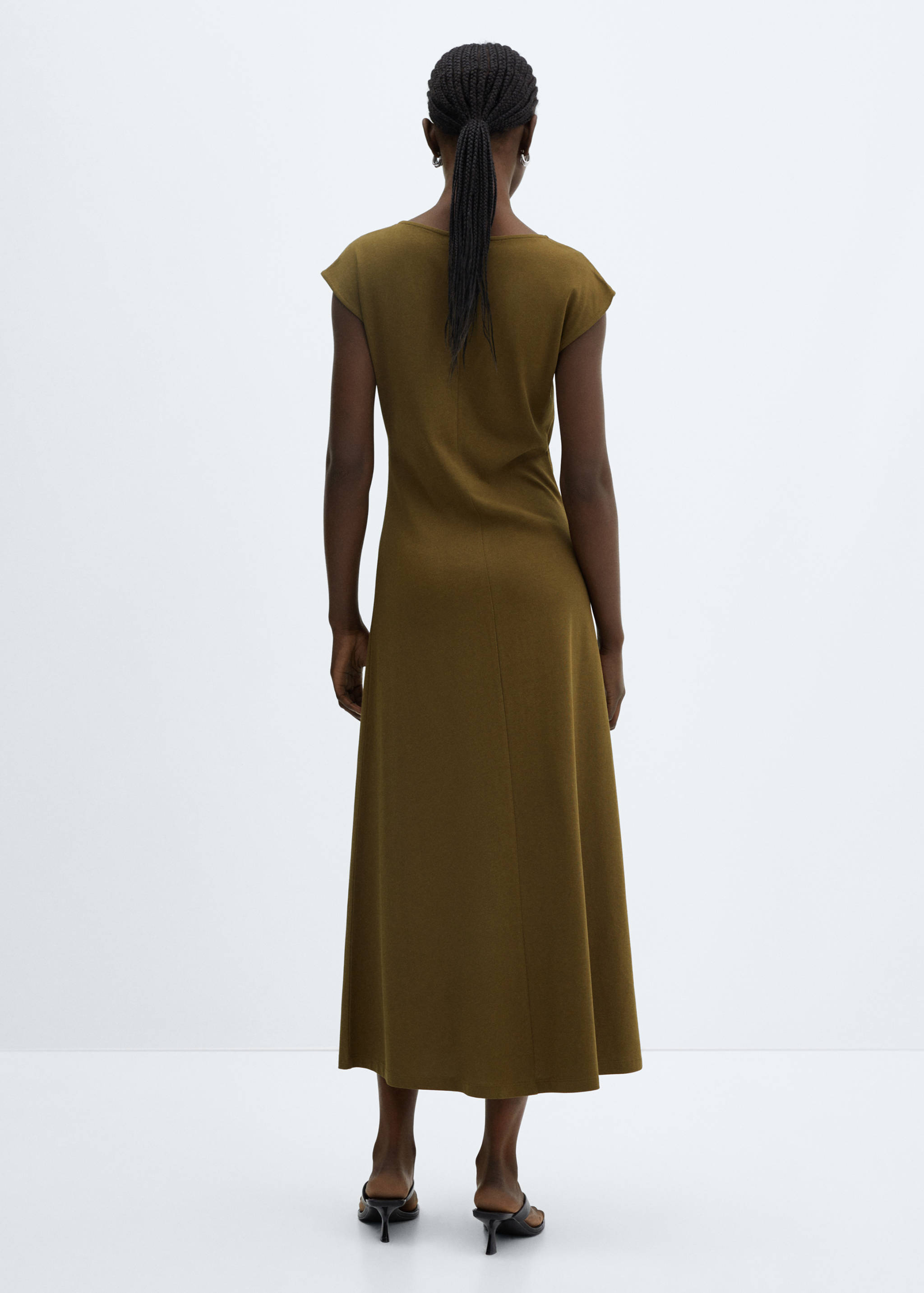 V-neck cotton dress - Reverse of the article