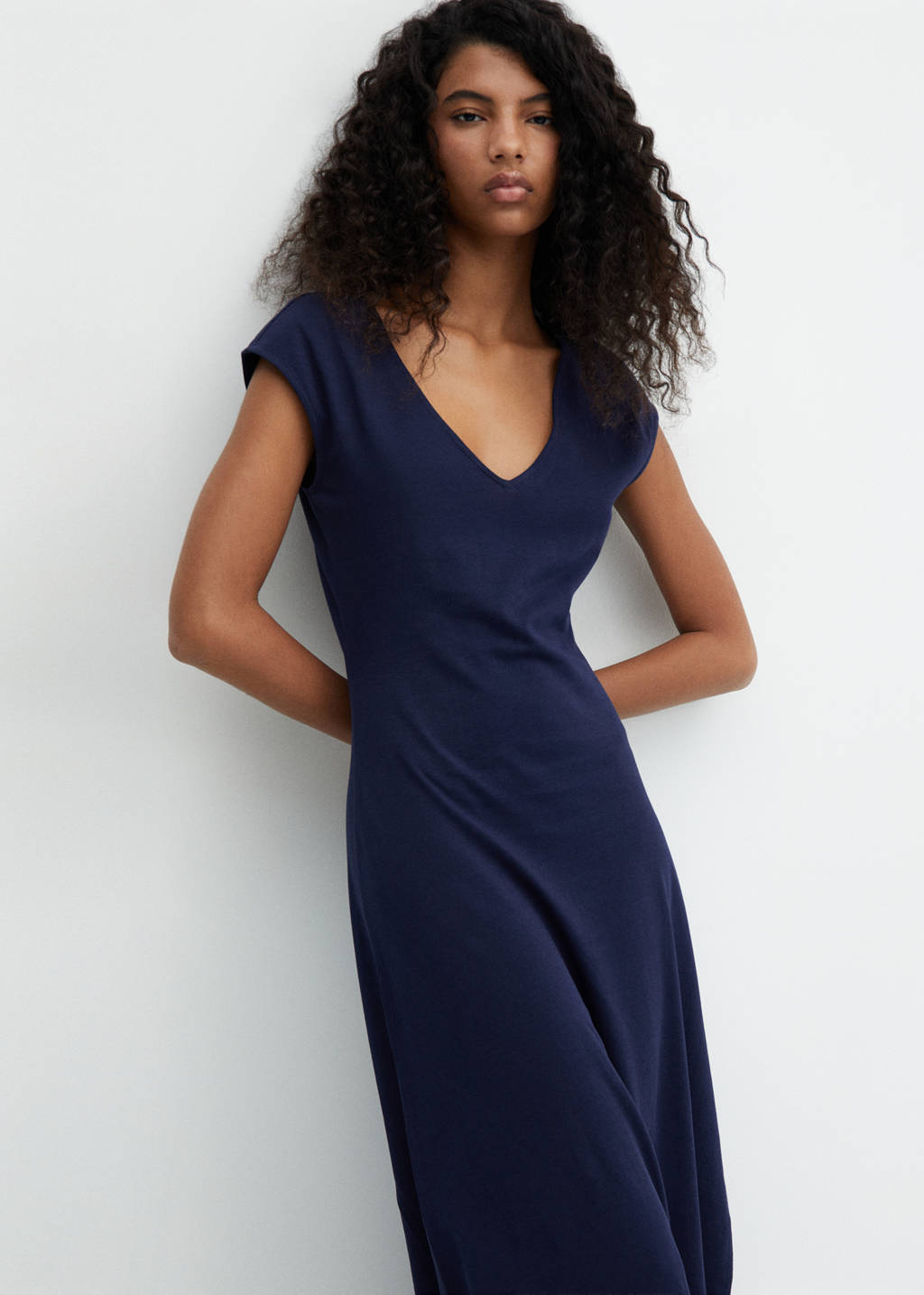 V-neck cotton dress - Women