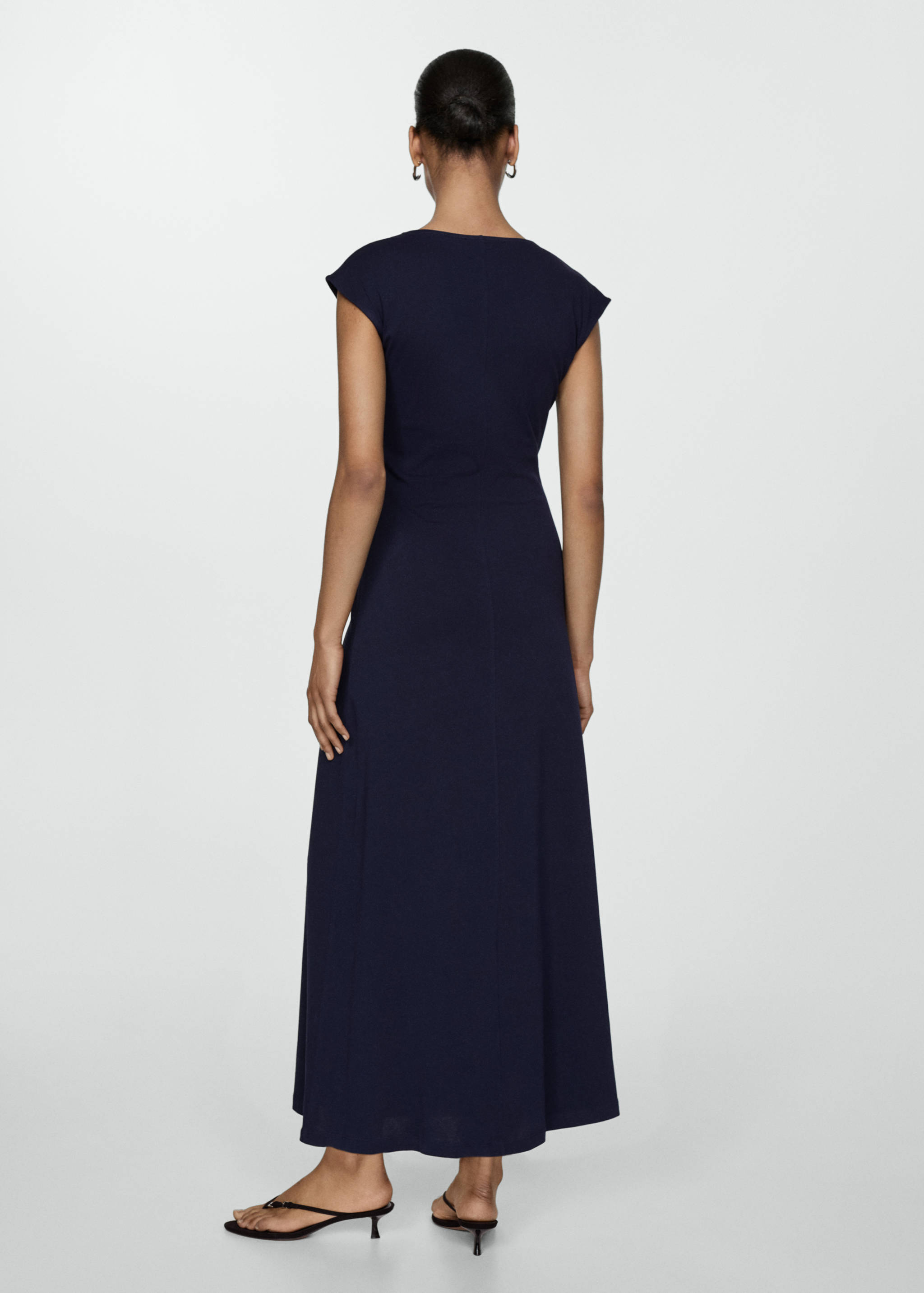 V-neck cotton dress - Reverse of the article