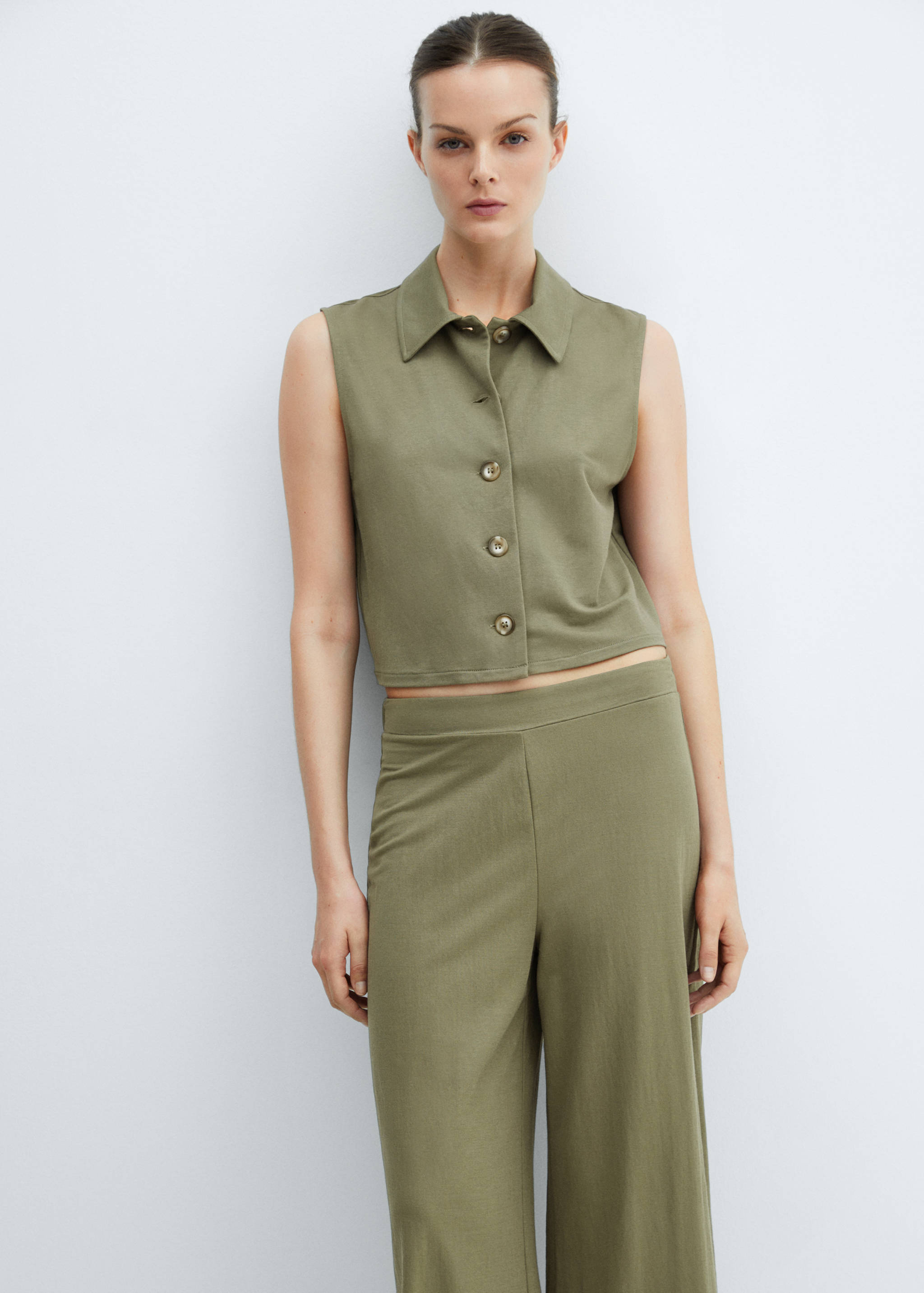 Pantalon crop taille élastique - Détail de l'article 1