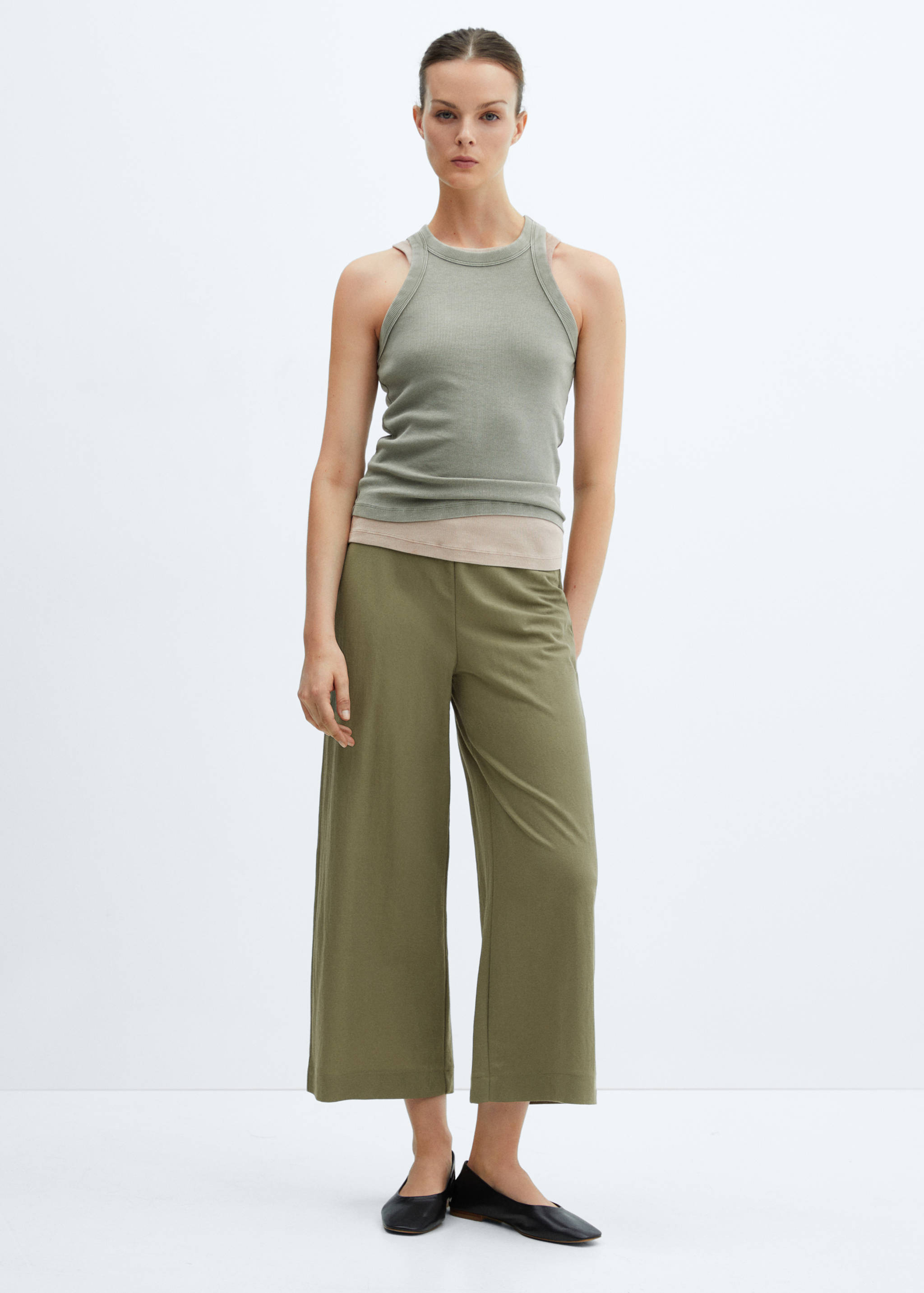 Pantalon crop taille élastique - Détail de l'article 6