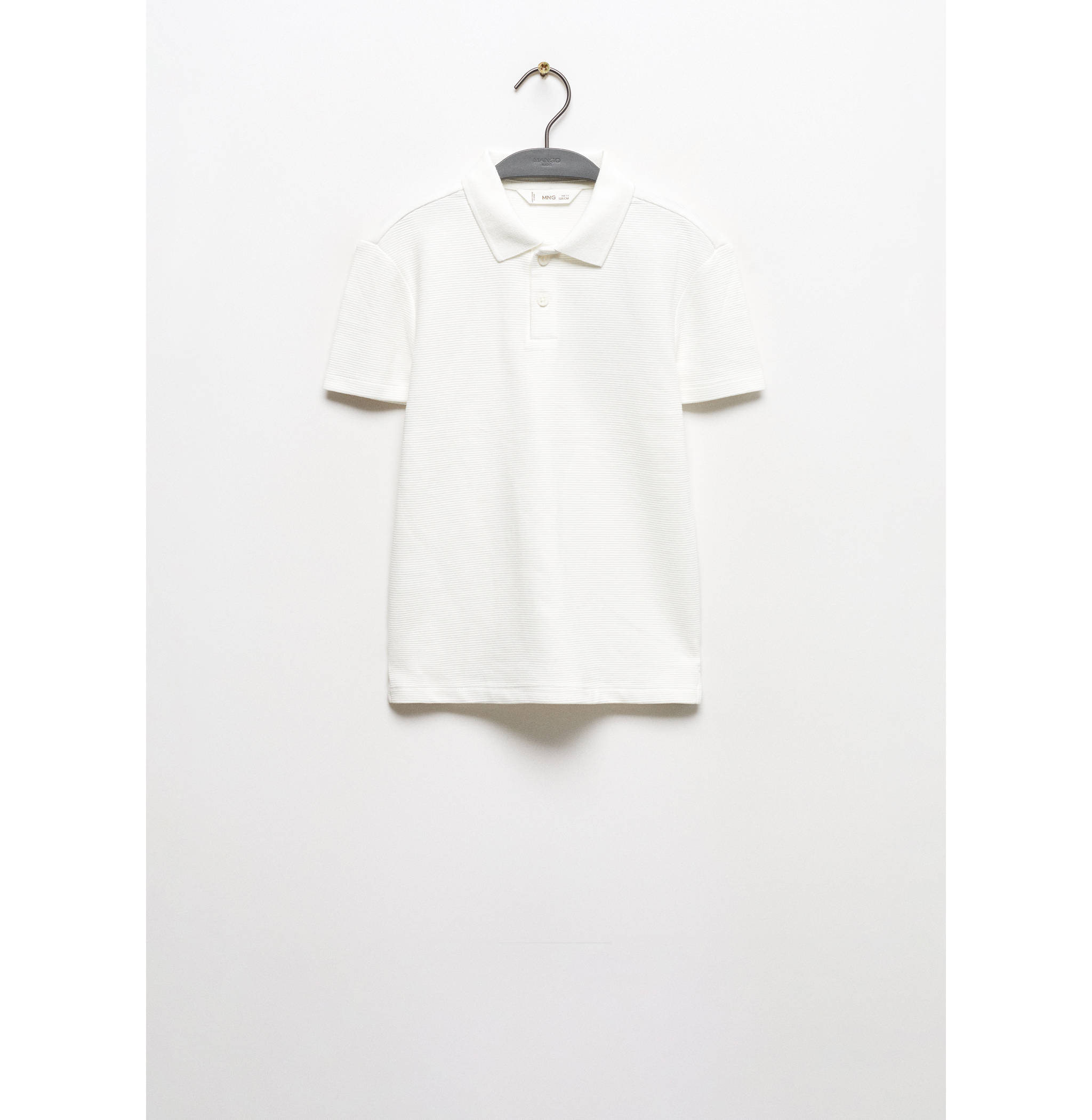 Textured cotton polo shirt - Article without model