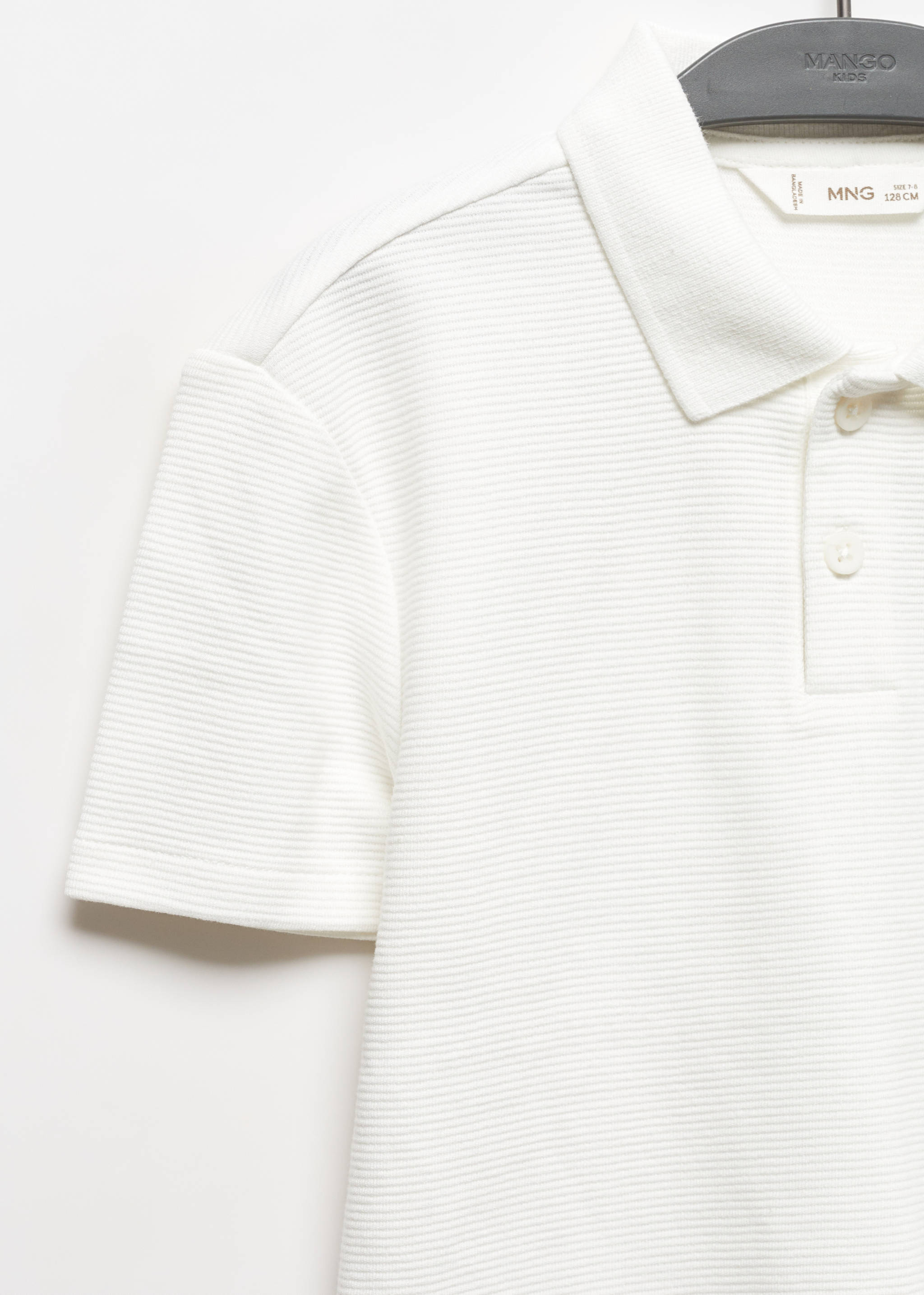 Textured cotton polo shirt - Details of the article 8