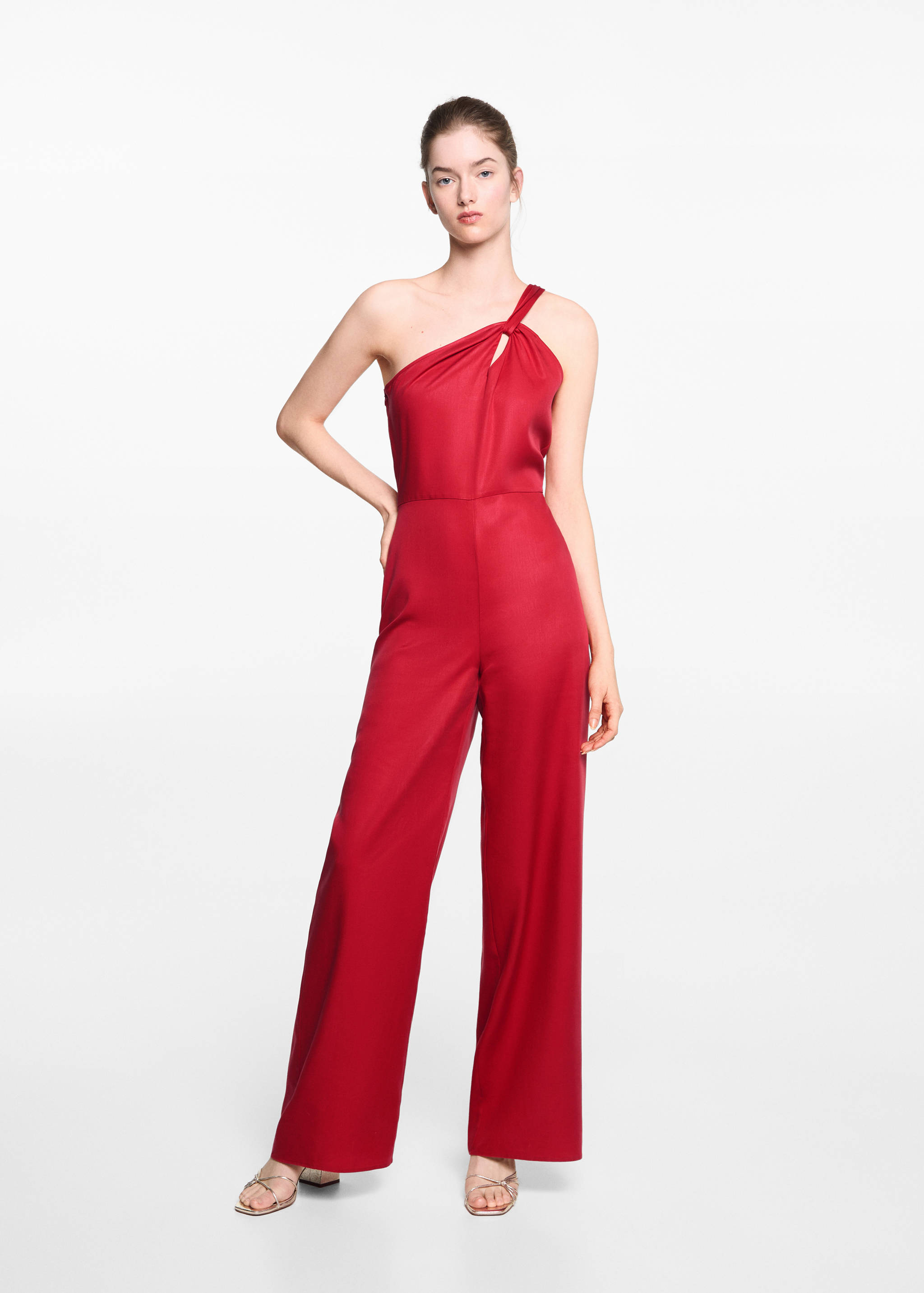 Asymmetrical satin jumpsuit - General plane