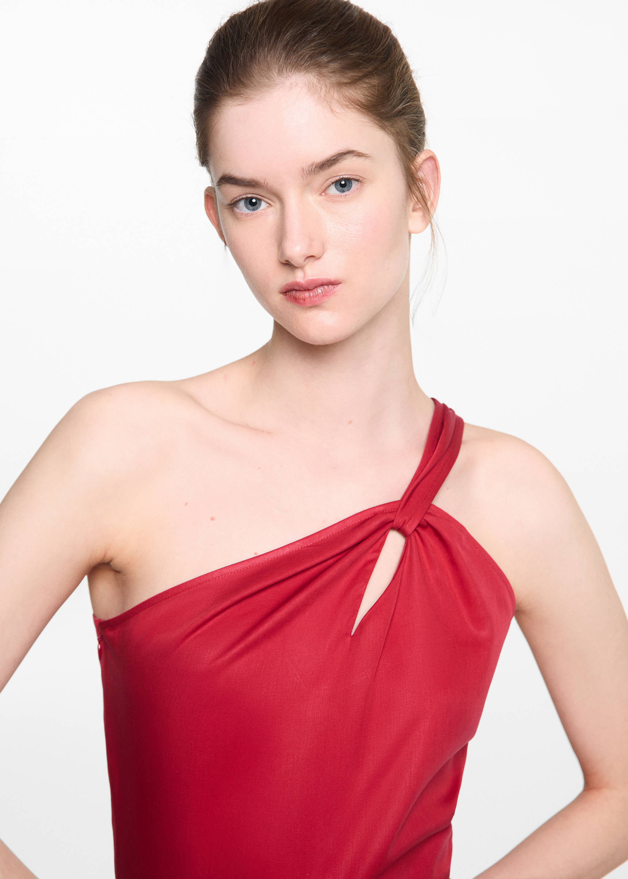 Asymmetrical satin jumpsuit - Details of the article 1