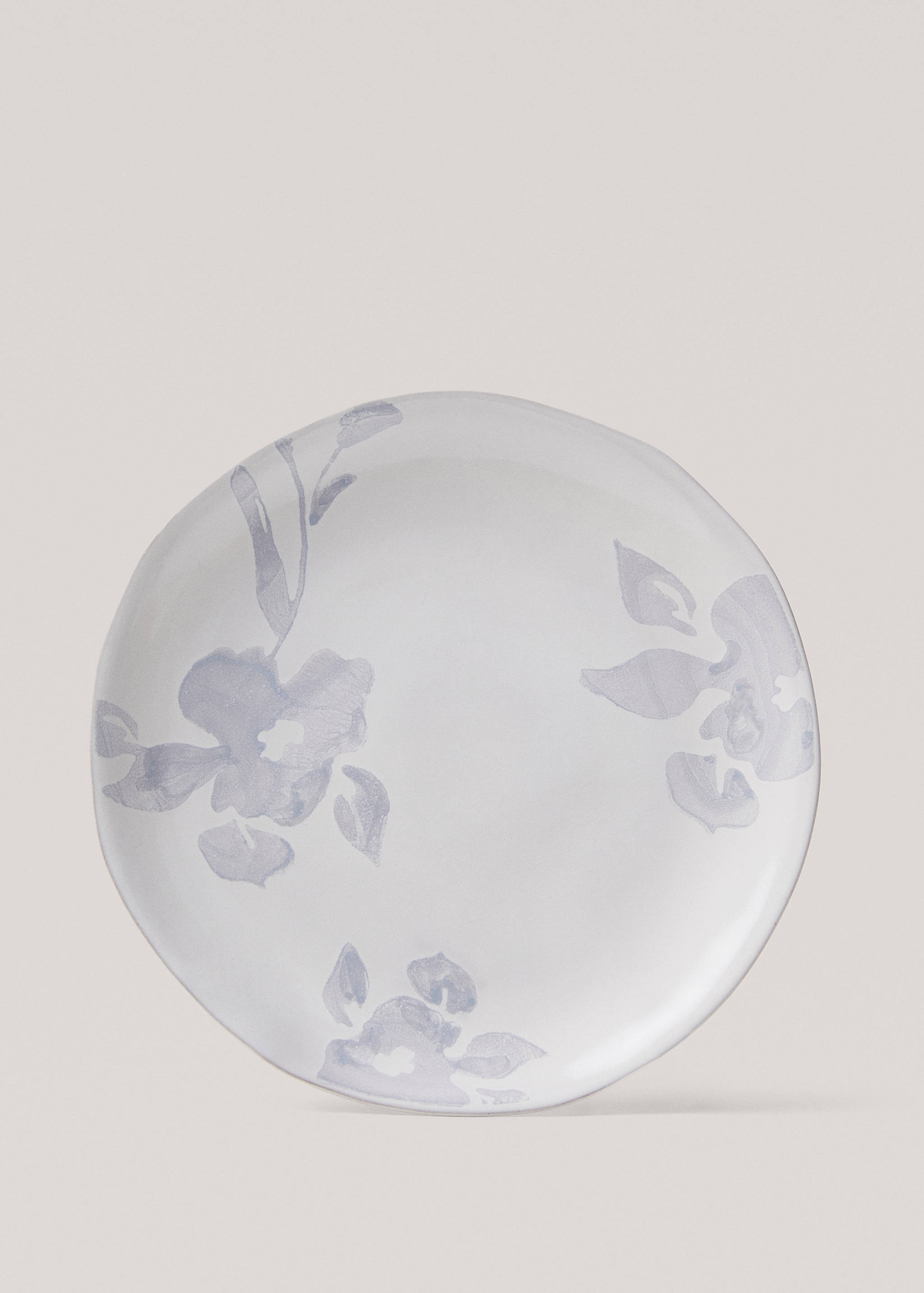 Tiefer Teller aus Terrakotta mit Blumendesign - Artikel ohne Model